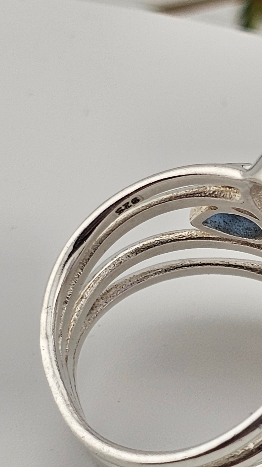 925 Sterling Silver Multigemstone Statement Ring , size P 1/2