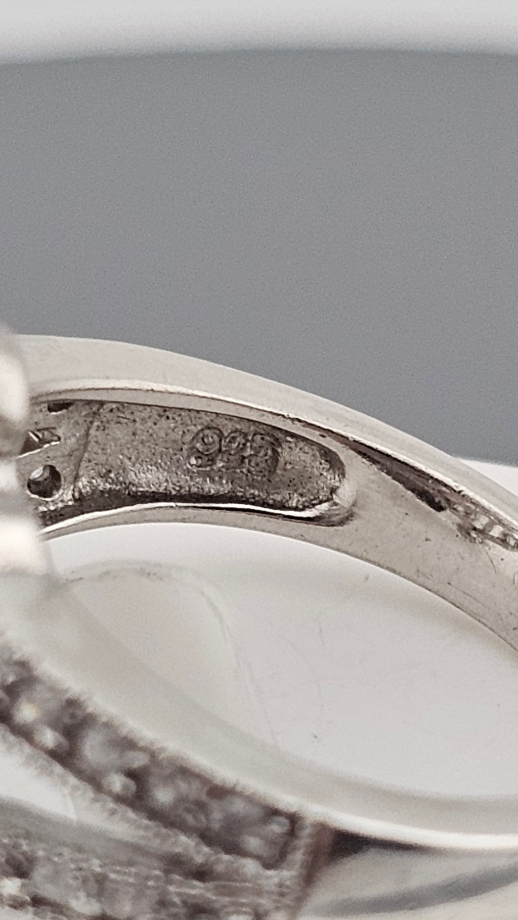 925 Sterling Silver Art Deco Style Cluster Ring , size K 1/2