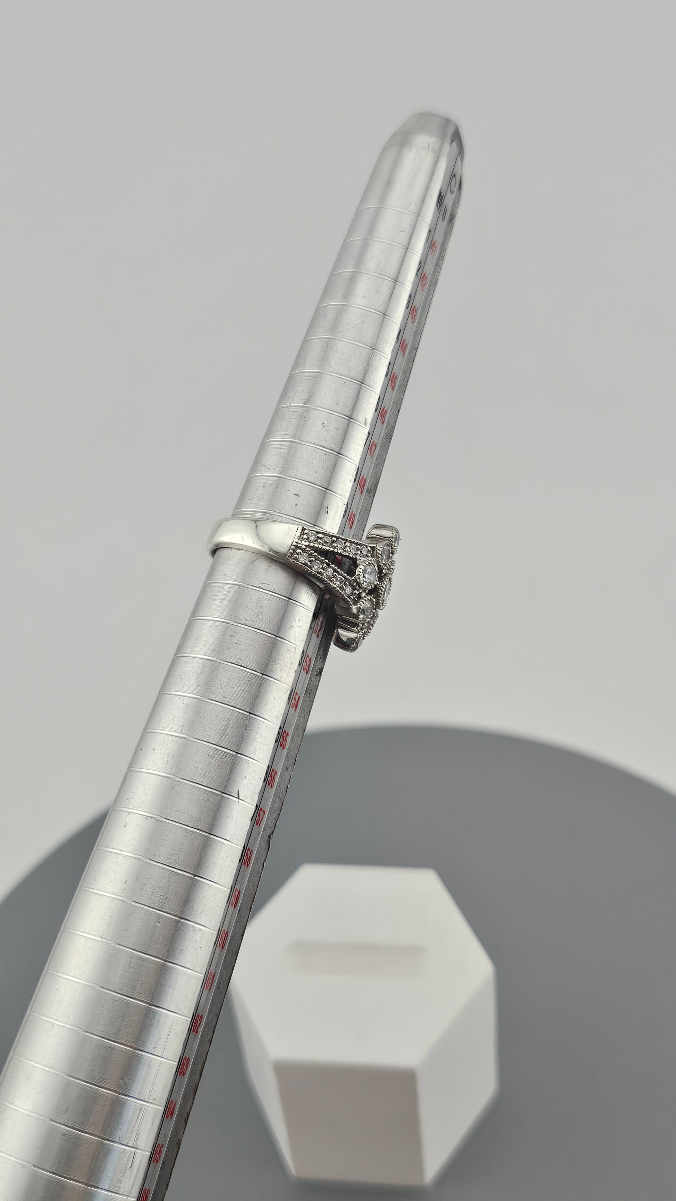 925 Sterling Silver Art Deco Style Cluster Ring , size K 1/2