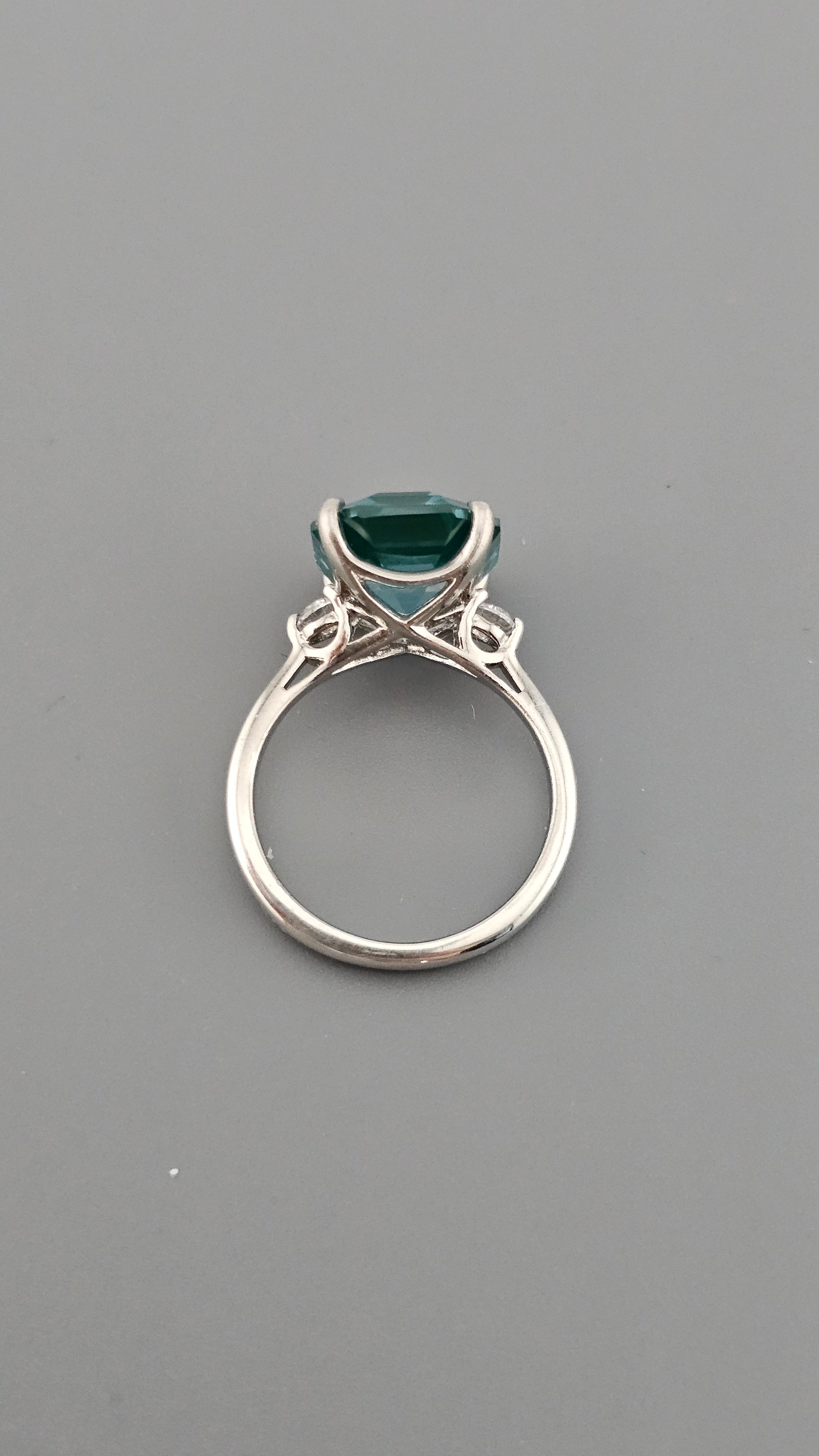 925 Sterling Silver Three Stone Set Ring,size M