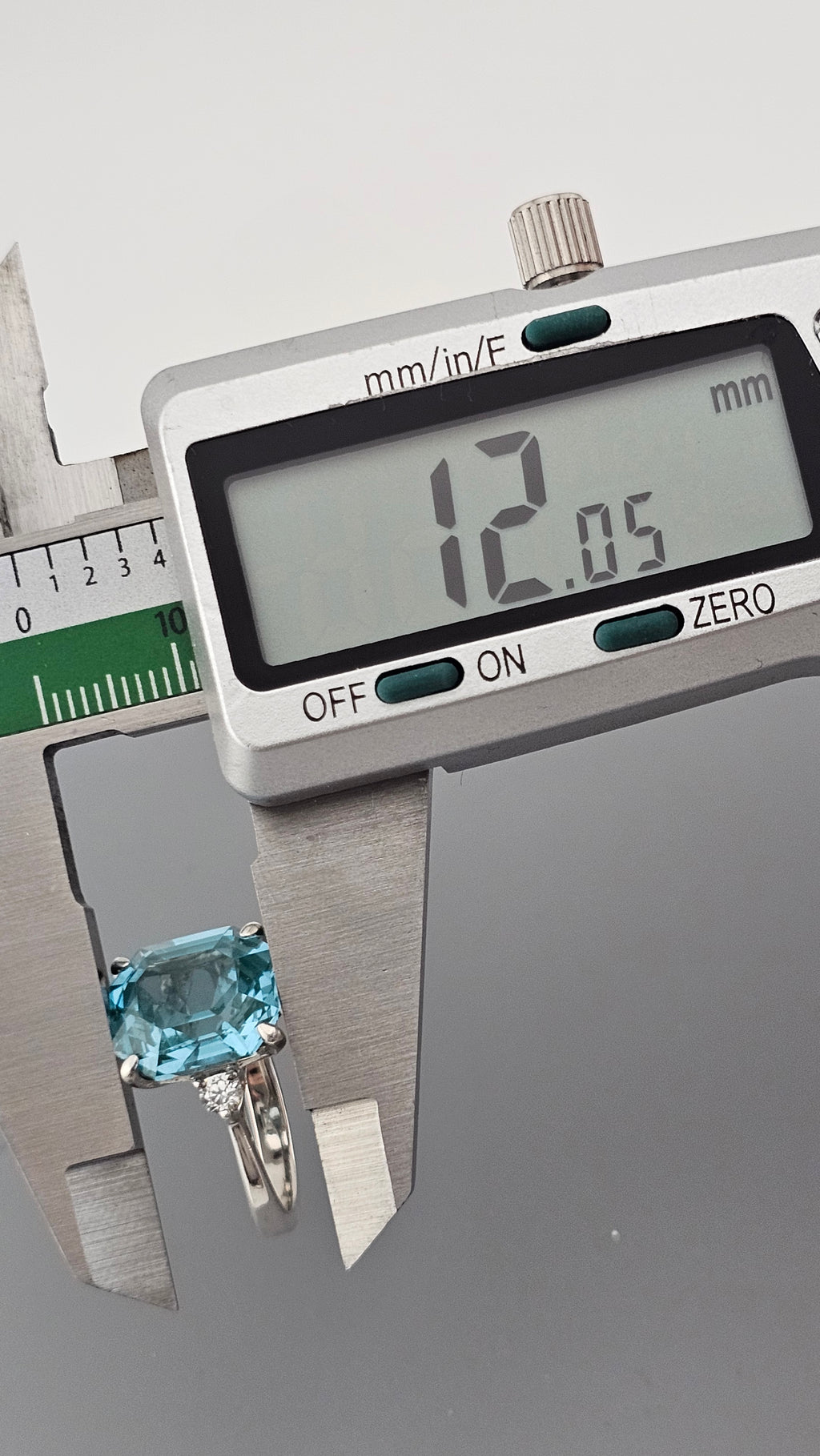 925 Sterling Silver Three Stone Set Ring,size M