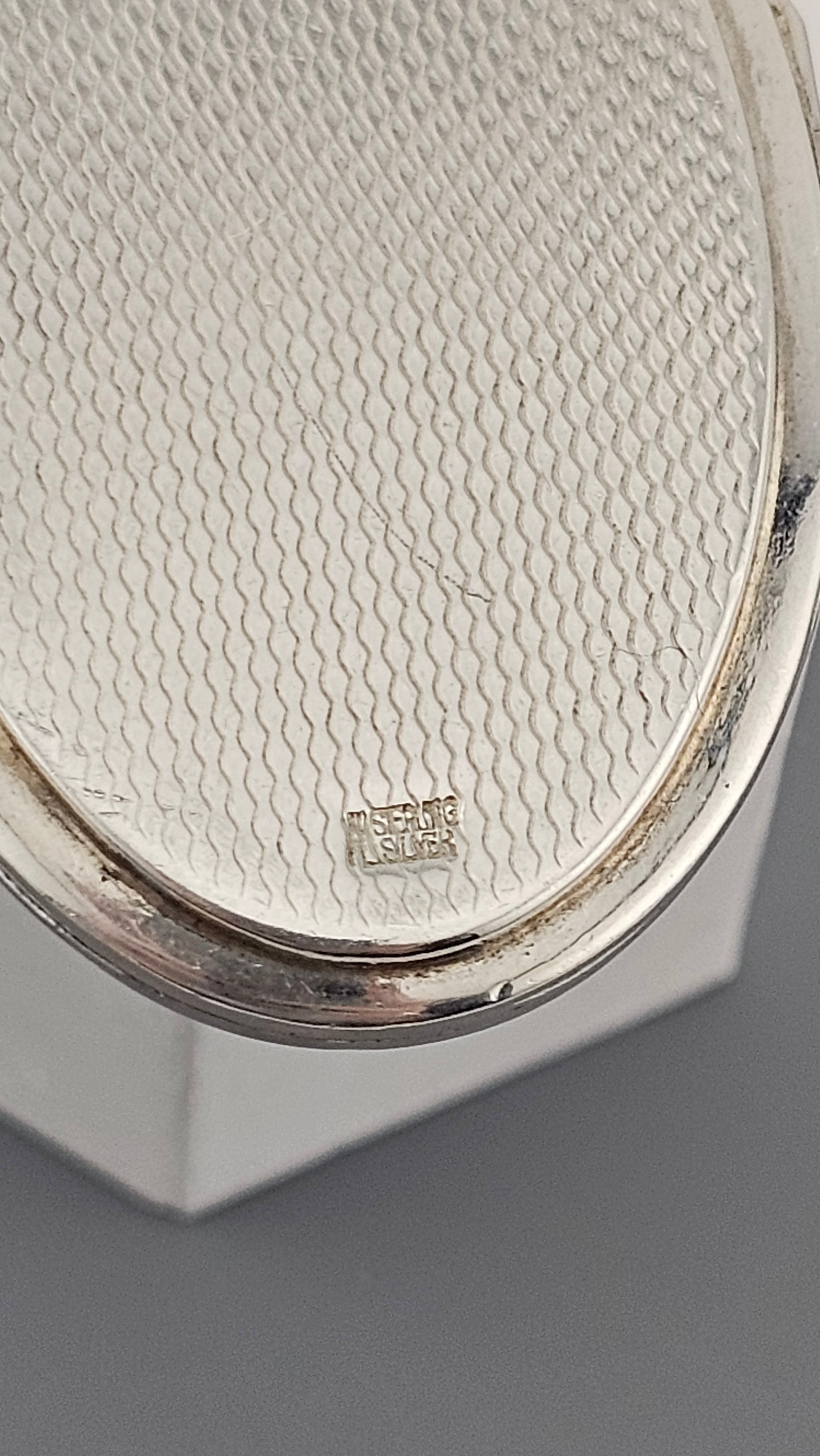 Vintage 925 Sterling Silver Large Oval Locket pendant