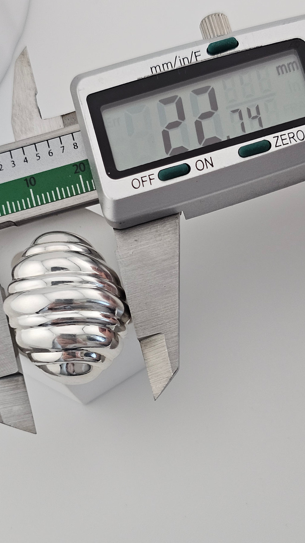 Vintage  Solid 925 Sterling Silver Puffy Large Stud Earrings