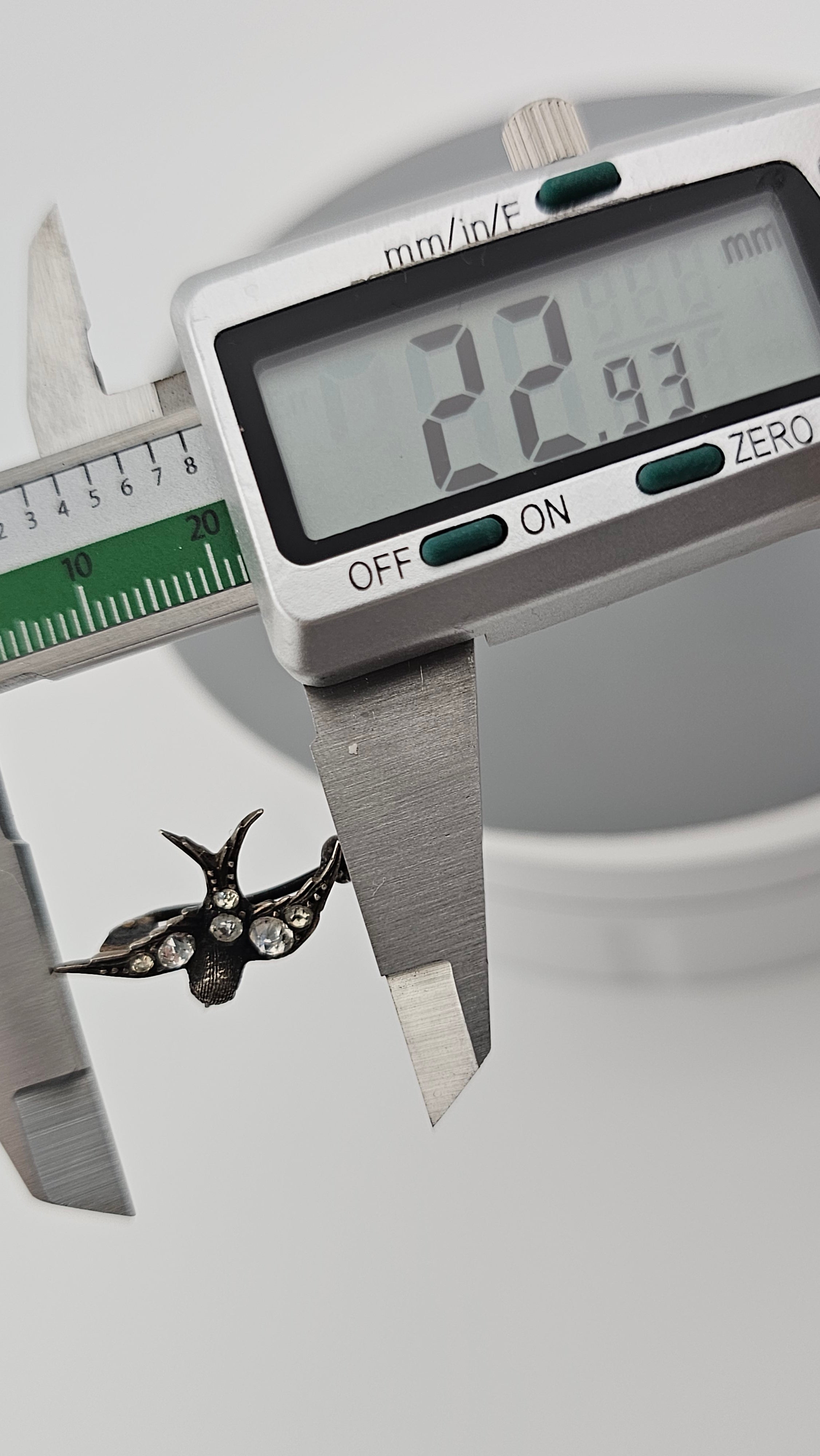 Antique Victorian Silver Paste Swallow Bird Brooch with a Red Paste Eyes