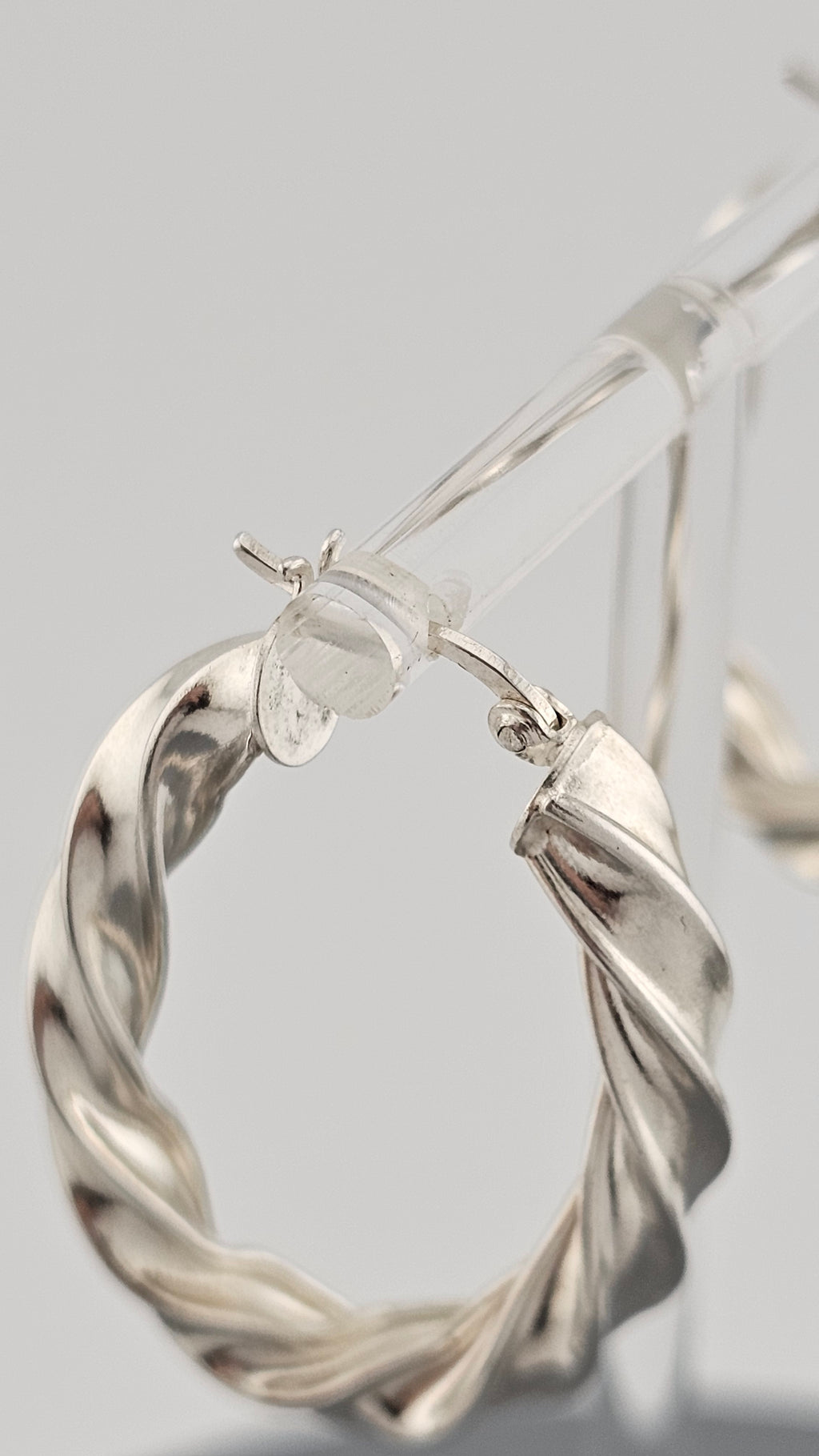 925 Sterling Silver Twisted Oval Hoop Earrings