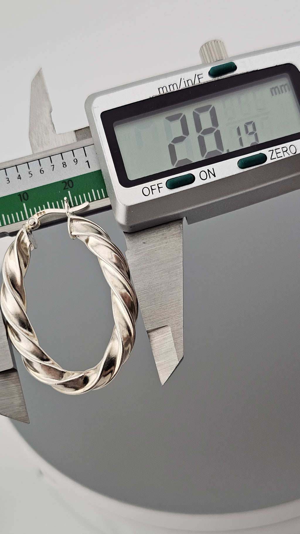 925 Sterling Silver Twisted Oval Hoop Earrings