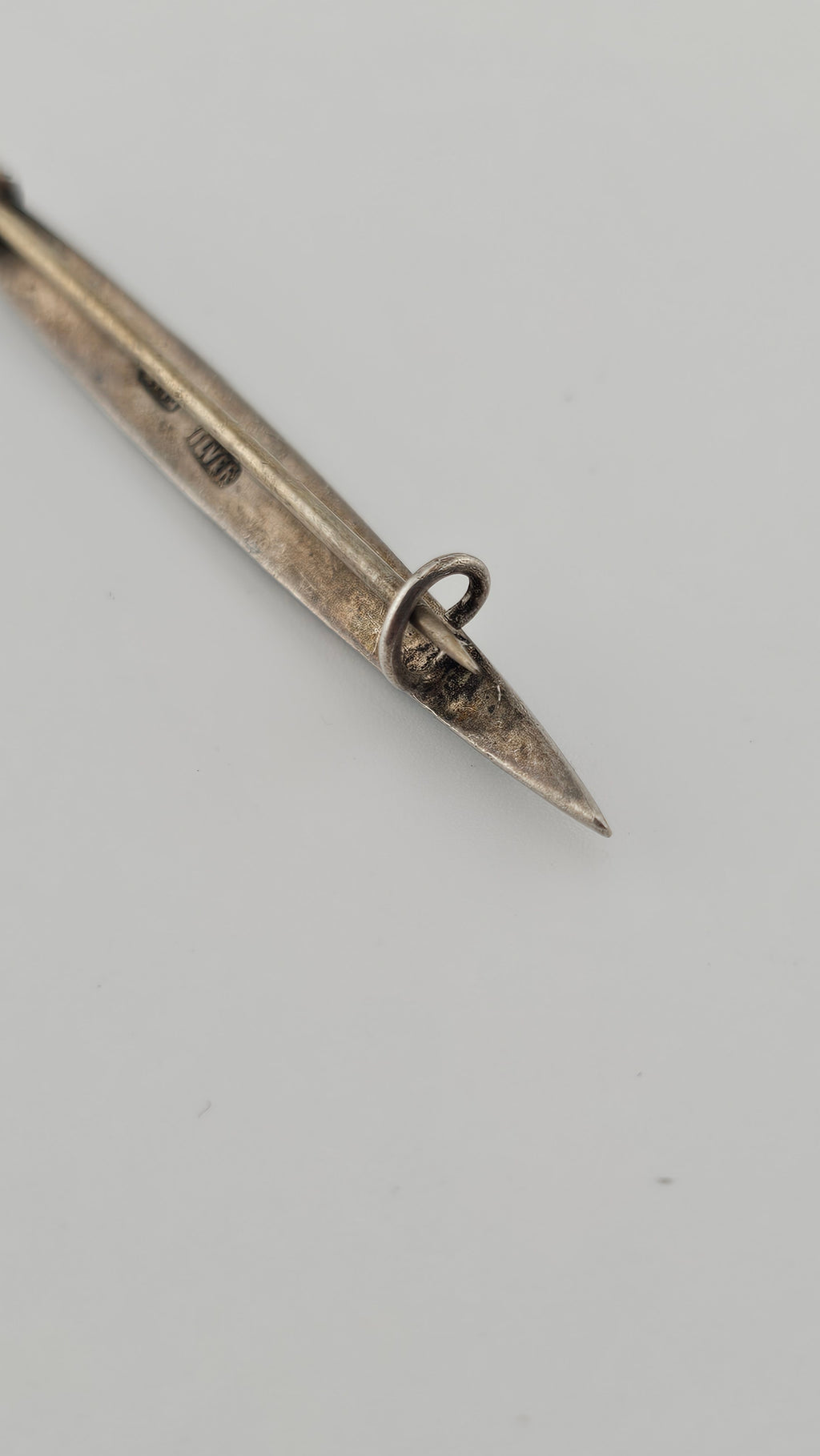 Antique Silver Gilt Bar Pin Brooch set with Turquoise Cabochon Stones