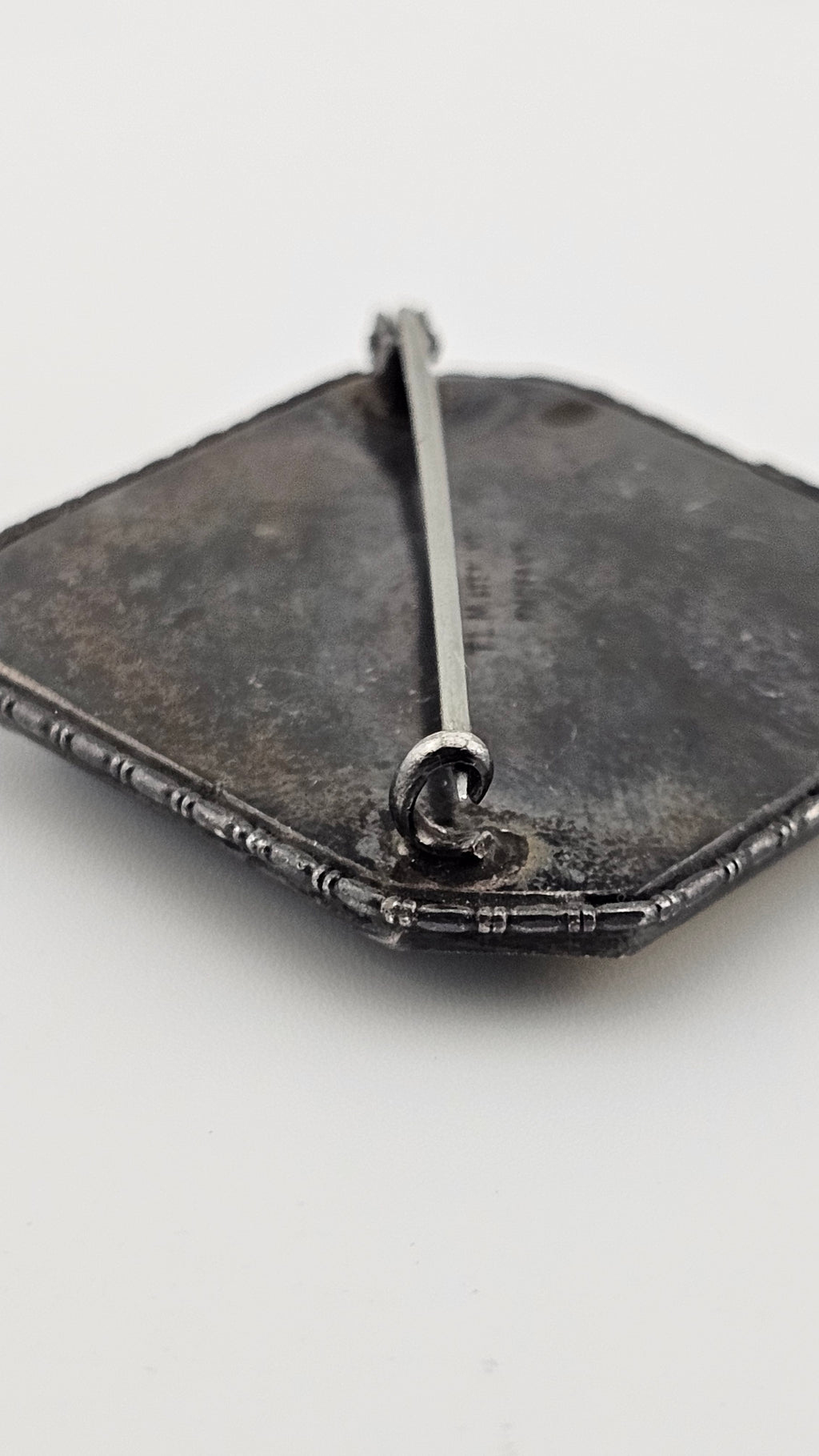 Antique 1920 Sterling Silver Blue Morpho Butterfly Wing Brooch