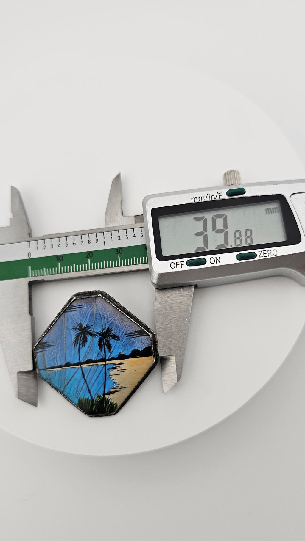 Antique 1920 Sterling Silver Blue Morpho Butterfly Wing Brooch