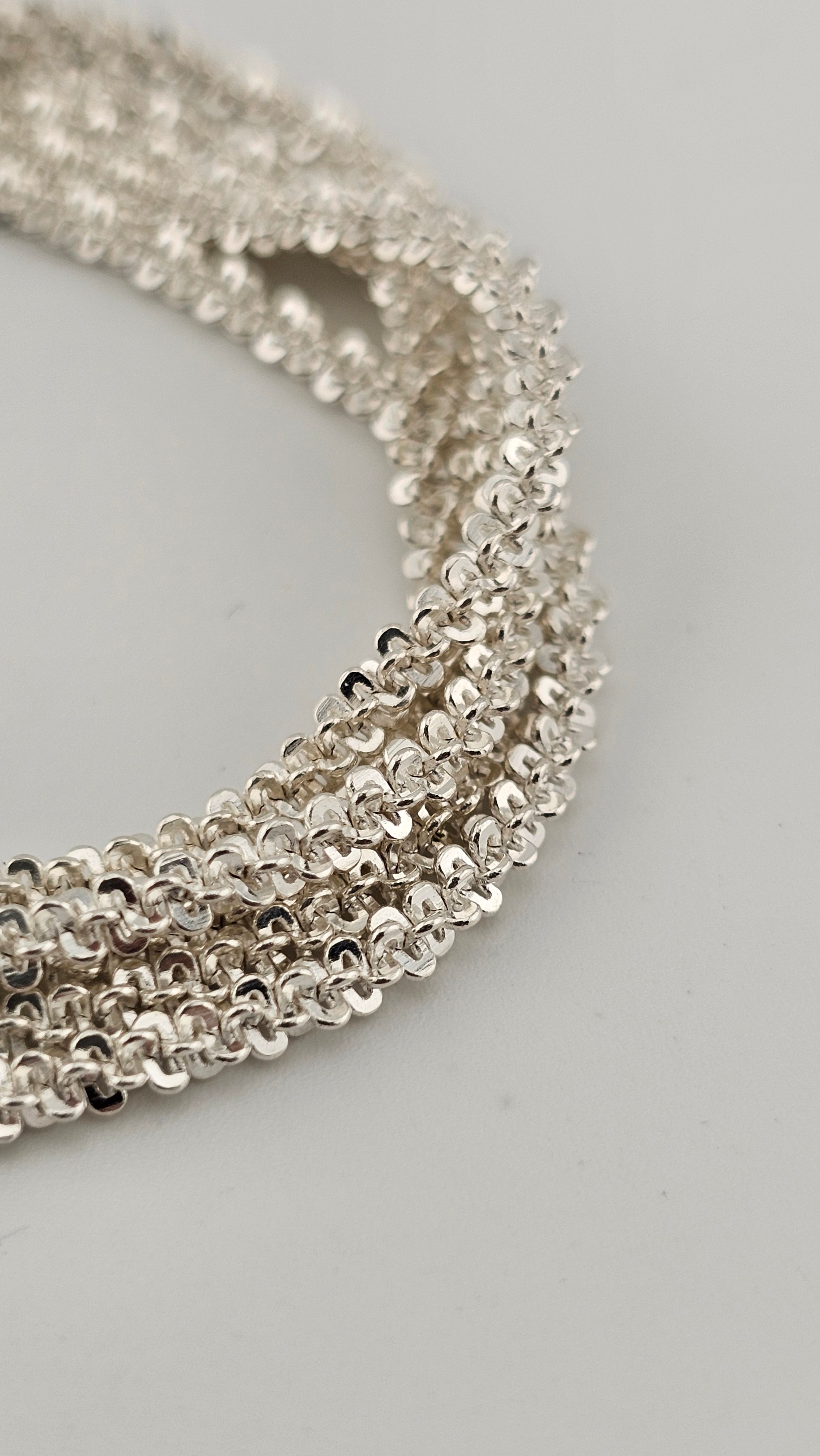 925 Sterling Silver MILOR Italy Fancy Chain  Multi  Row Bracelet