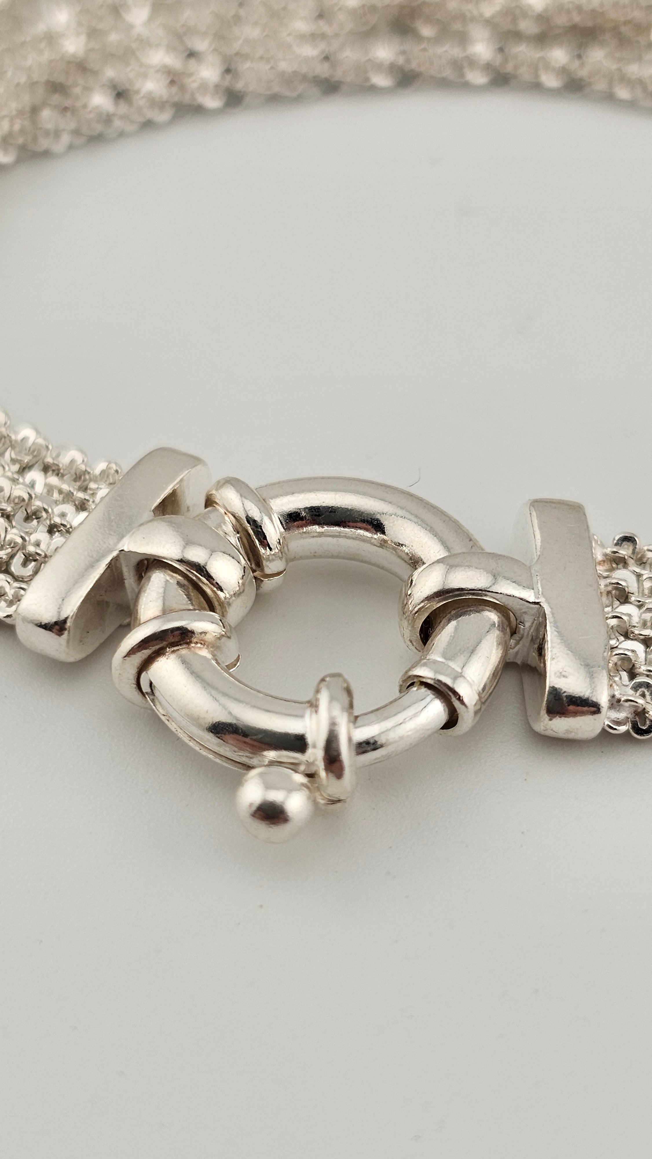 925 Sterling Silver MILOR Italy Fancy Chain  Multi  Row Bracelet