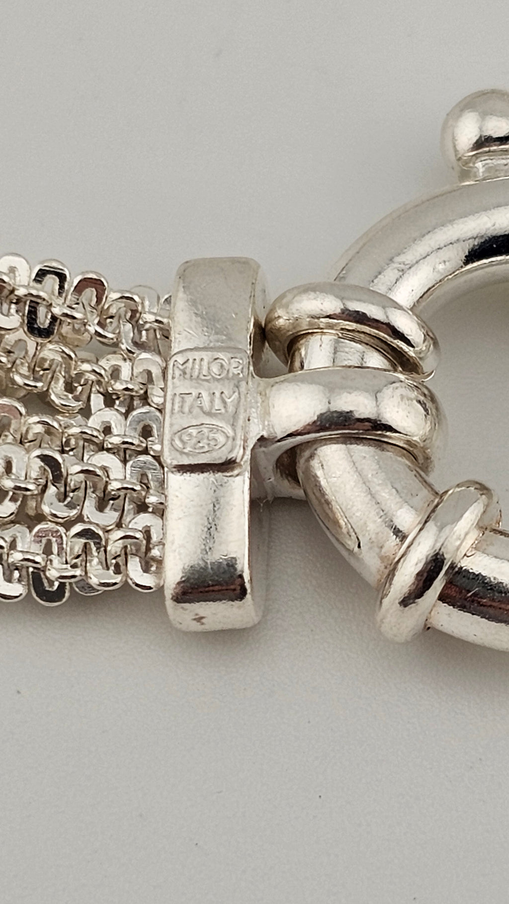 925 Sterling Silver MILOR Italy Fancy Chain  Multi  Row Bracelet