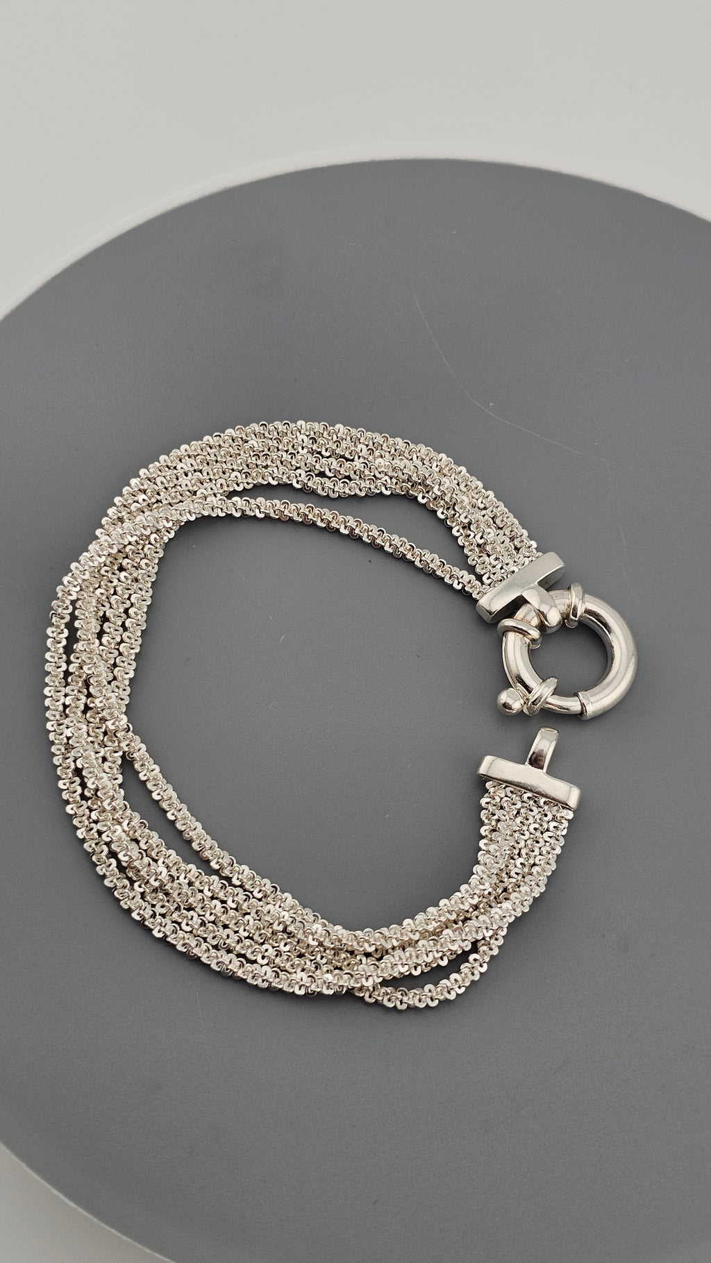 925 Sterling Silver MILOR Italy Fancy Chain  Multi  Row Bracelet