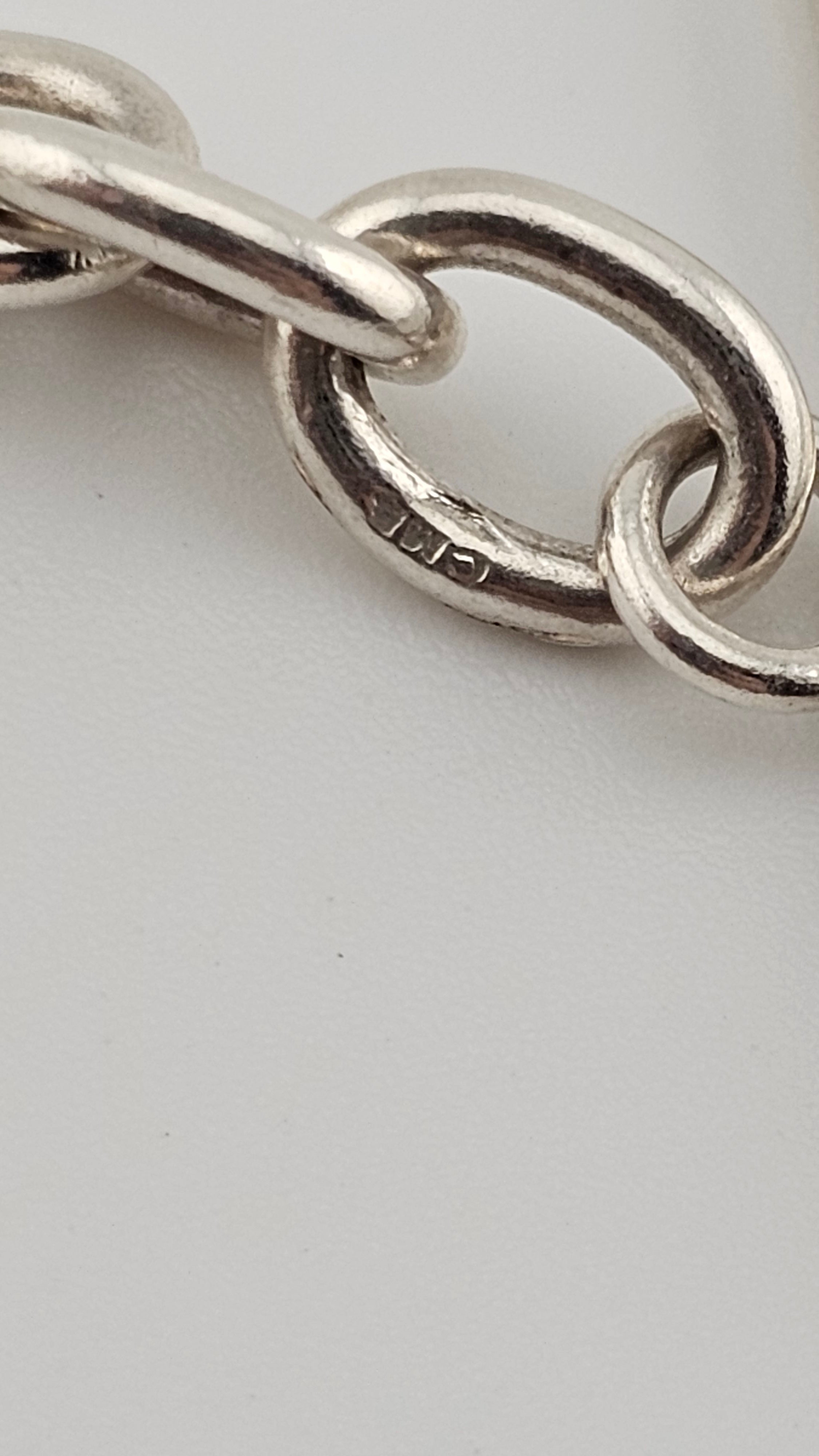 925 Sterling Silver Heart T-bar Toggle Necklace, lengt 41cm