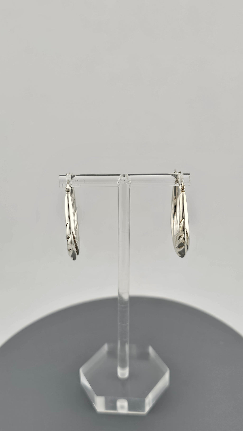 925 Sterling Silver Creole Twist Hoop Earrings Vintage