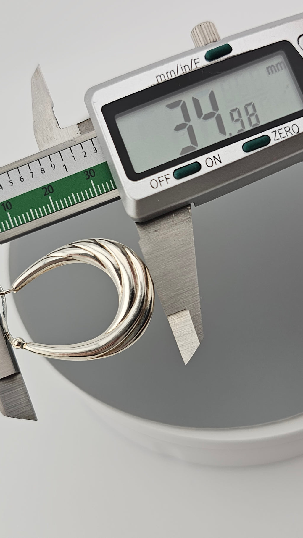 925 Sterling Silver Creole Twist Hoop Earrings Vintage