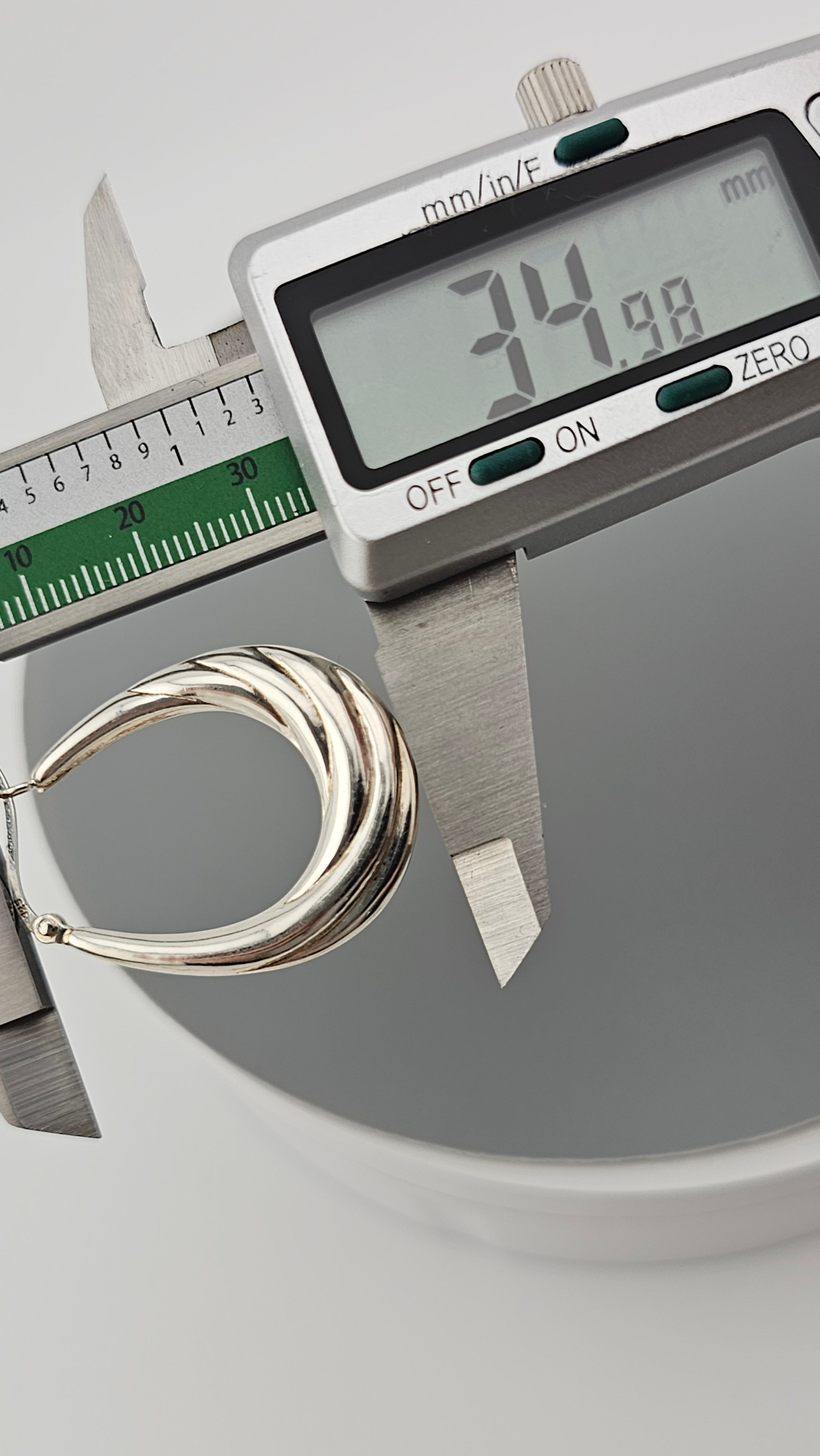 925 Sterling Silver Creole Twist Hoop Earrings Vintage