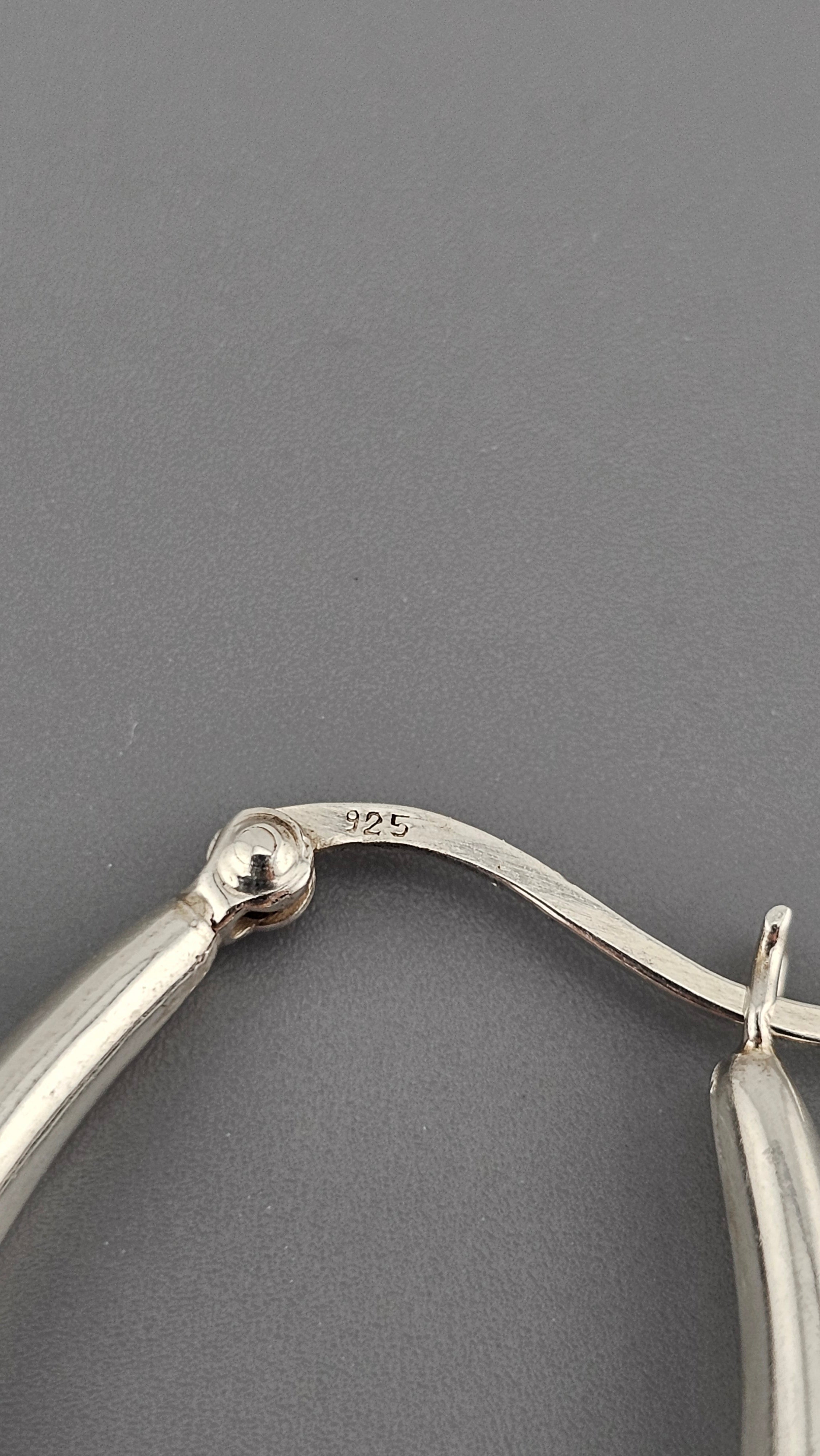 925 Sterling Silver Creole Twist Hoop Earrings Vintage