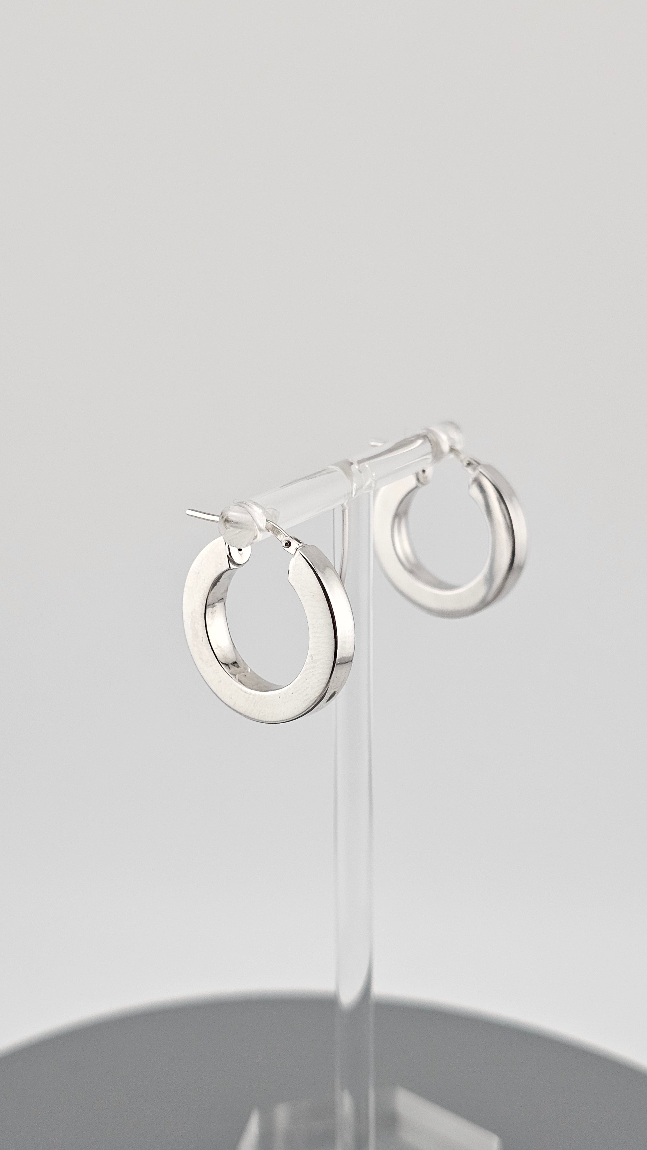 925 Sterling Silver Hoop Tube Earrings