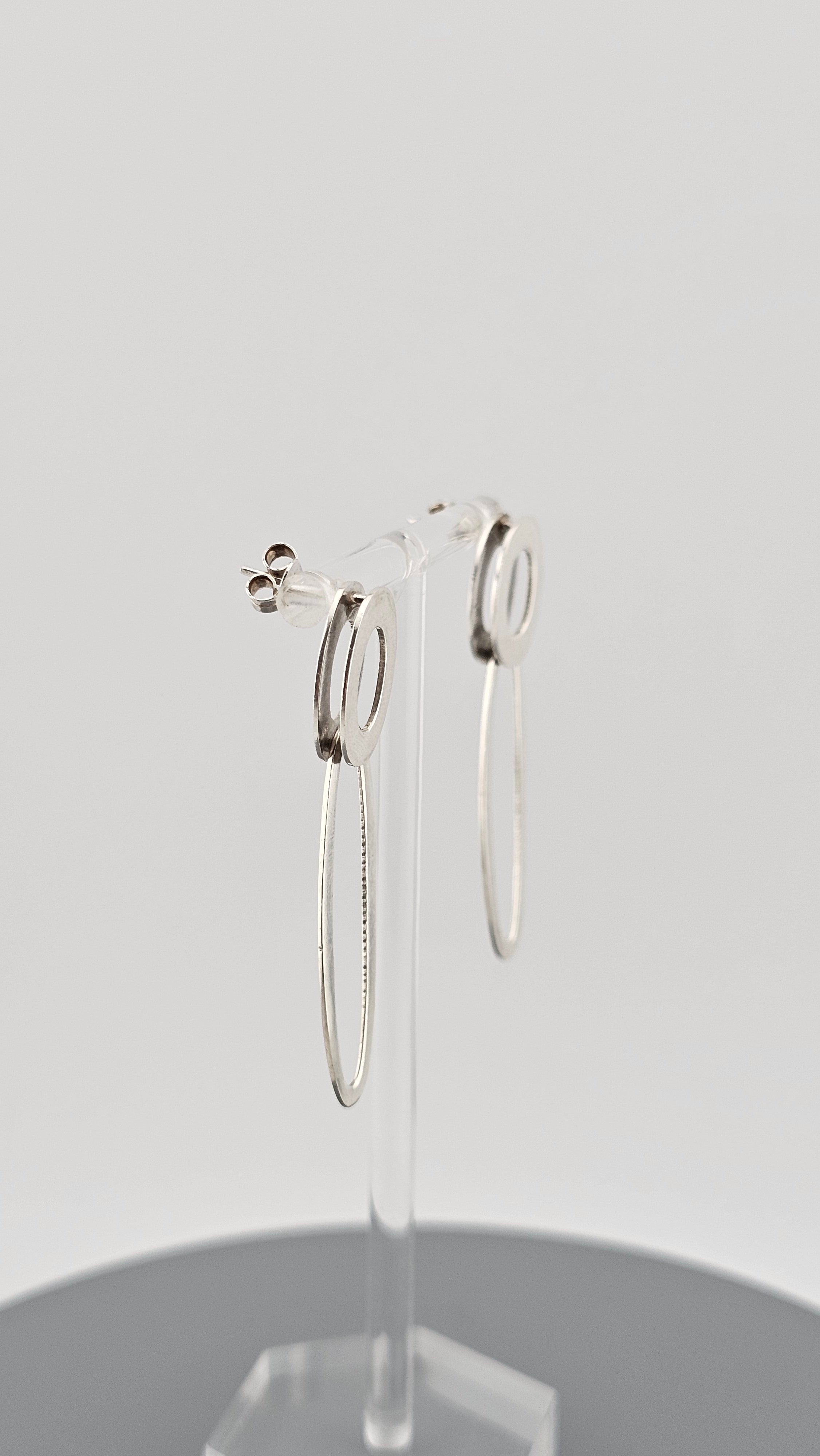 925 Sterling Silver Long Drop Dangle Stud Earrings
