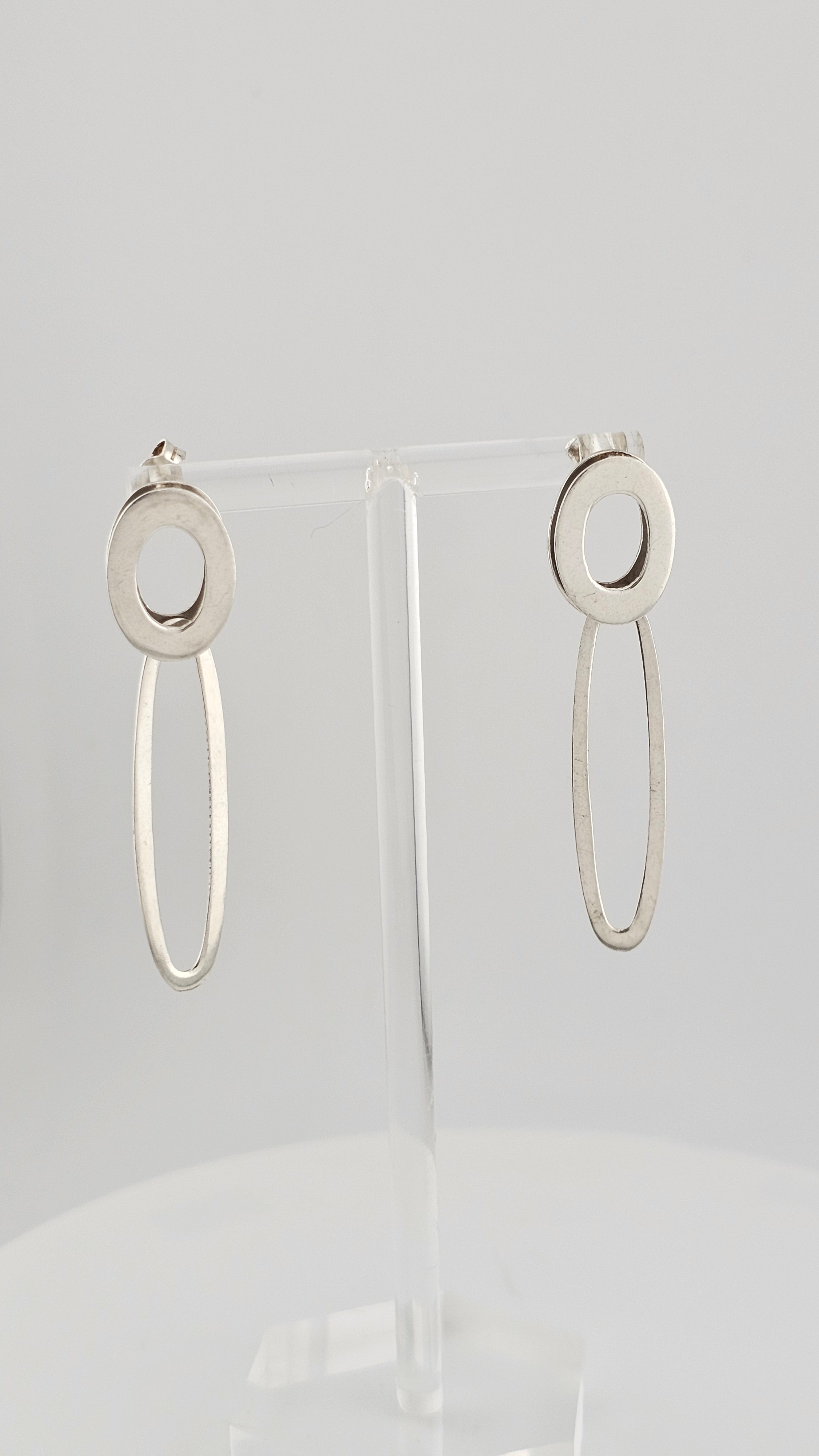 925 Sterling Silver Long Drop Dangle Stud Earrings