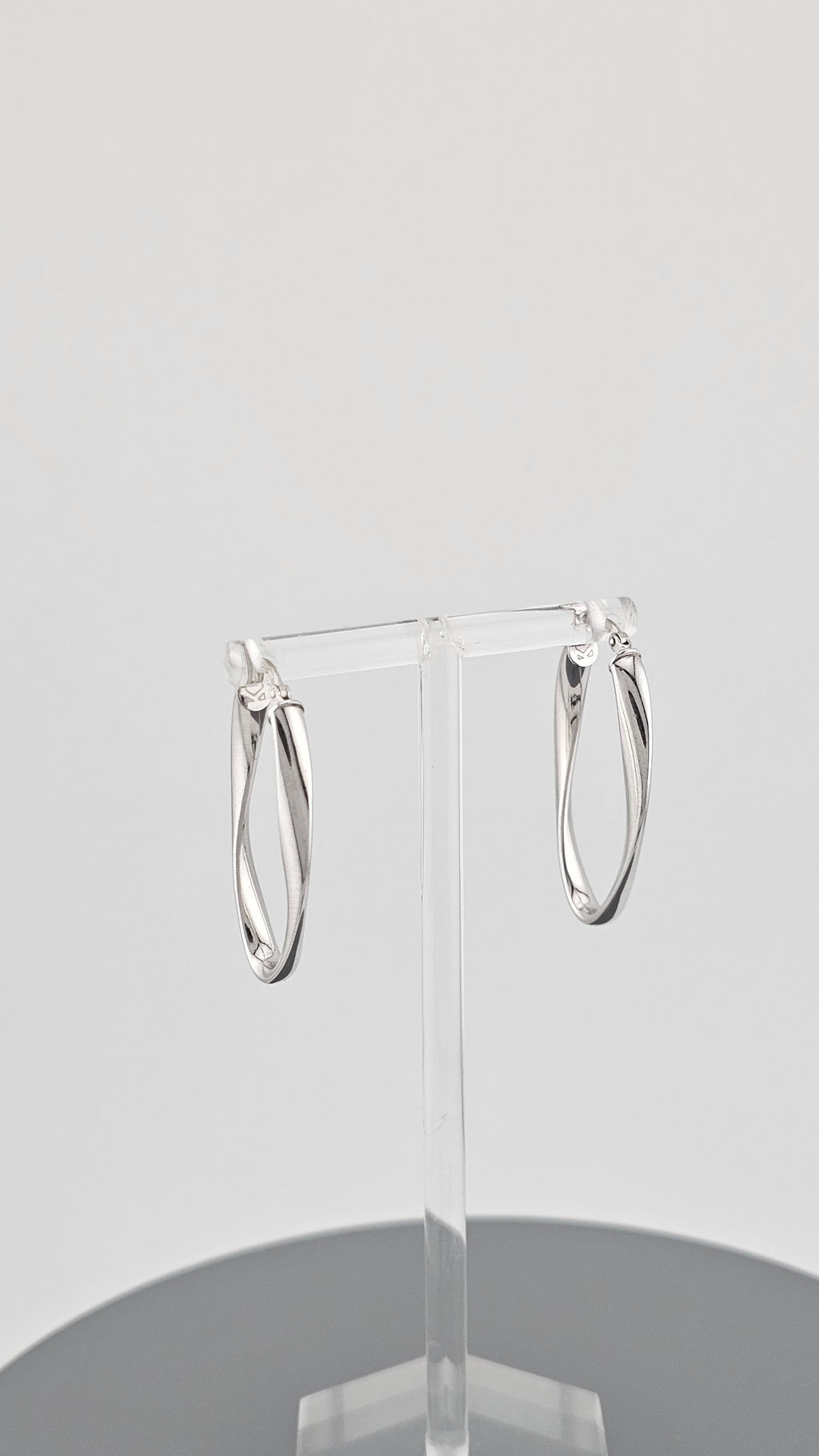 Sterling Silver Oval Twisted Hoop Earrings