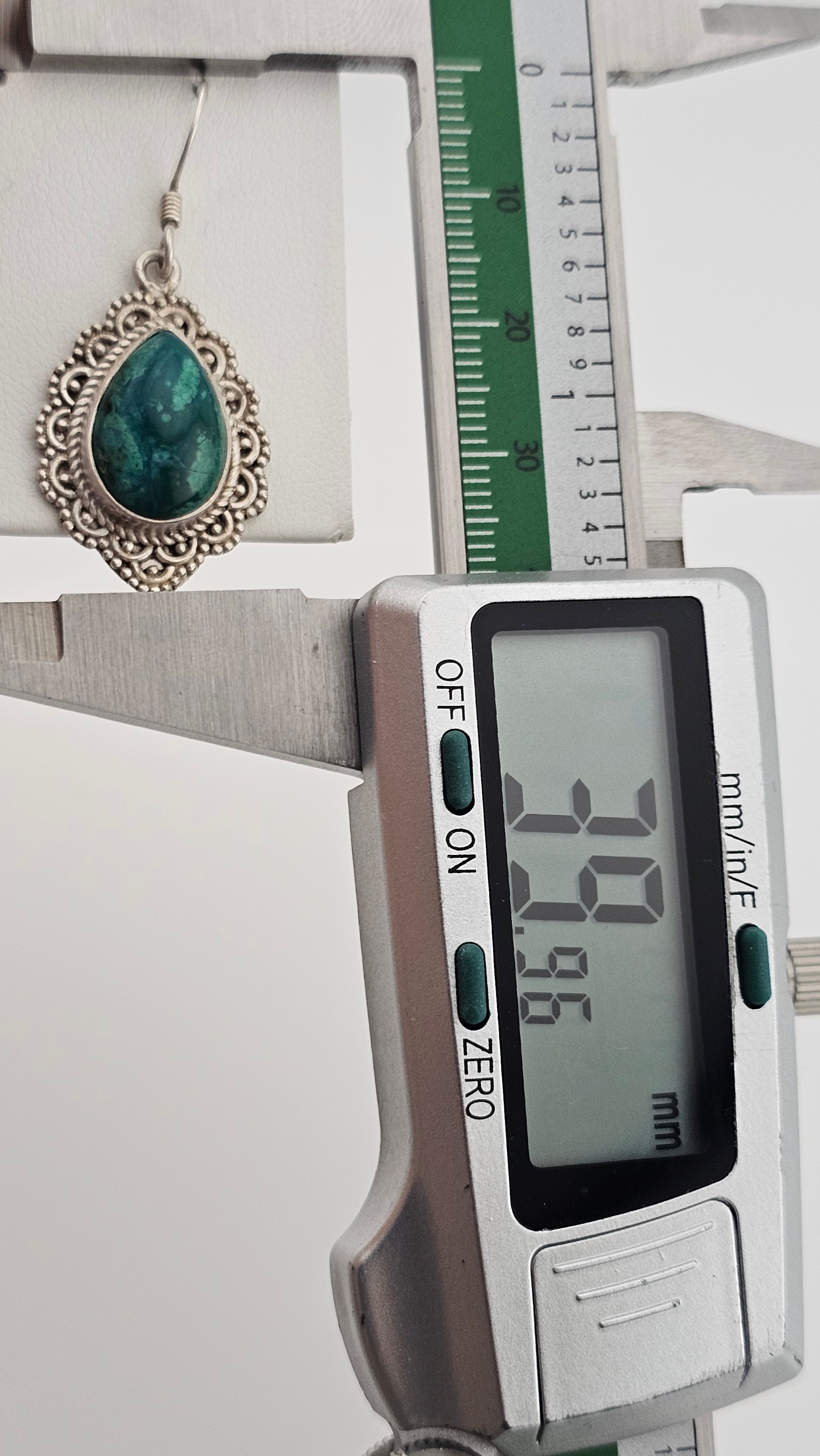 925 Sterling Silver Chrysocolla Gemstone Drop Earrings