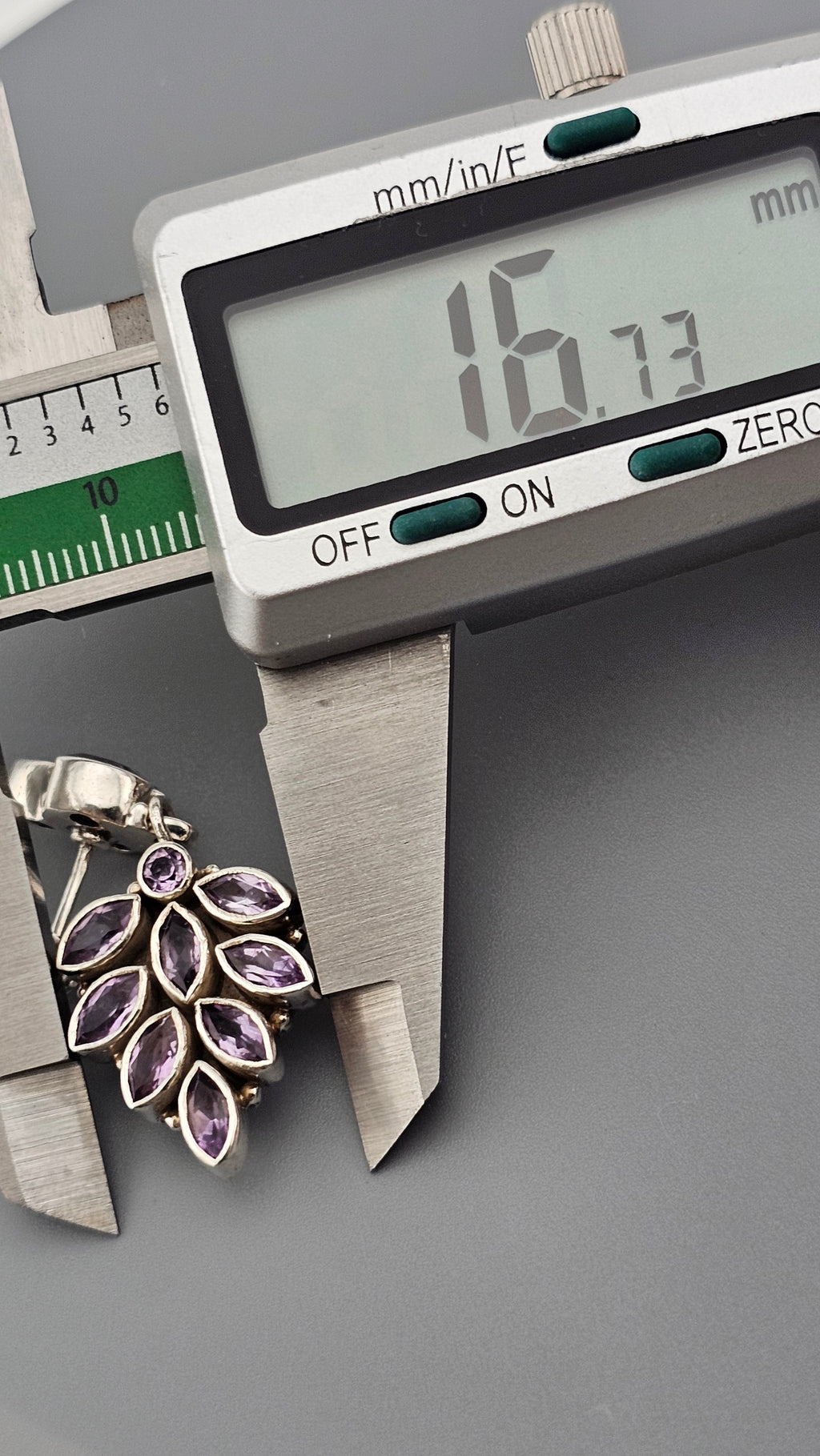 Sterling Silver Drop Dangle Stud Earrings set with Natural Amethyst