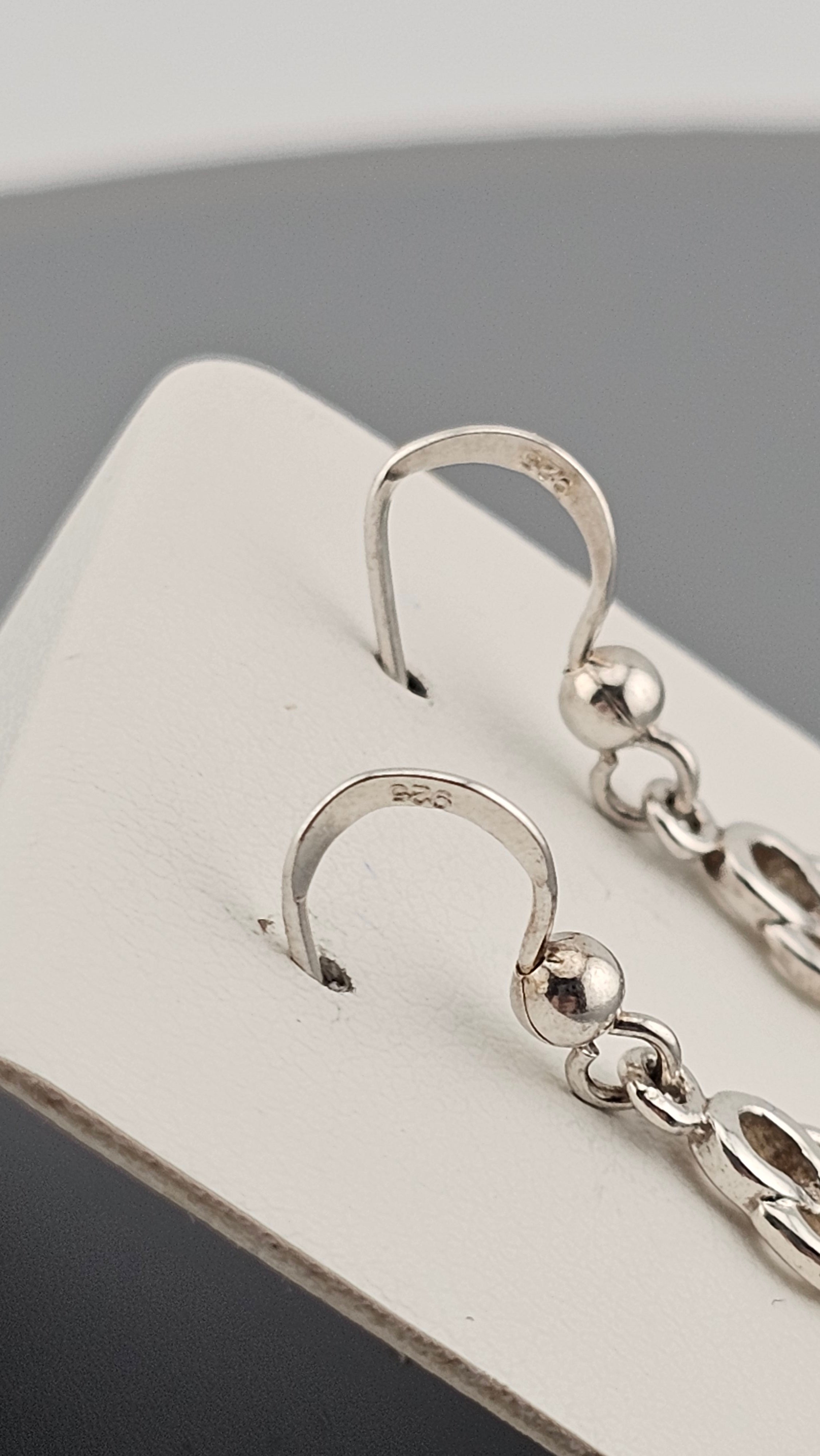 Sterling Silver Celtic Knot Drop Earrings with Turquoise stones.