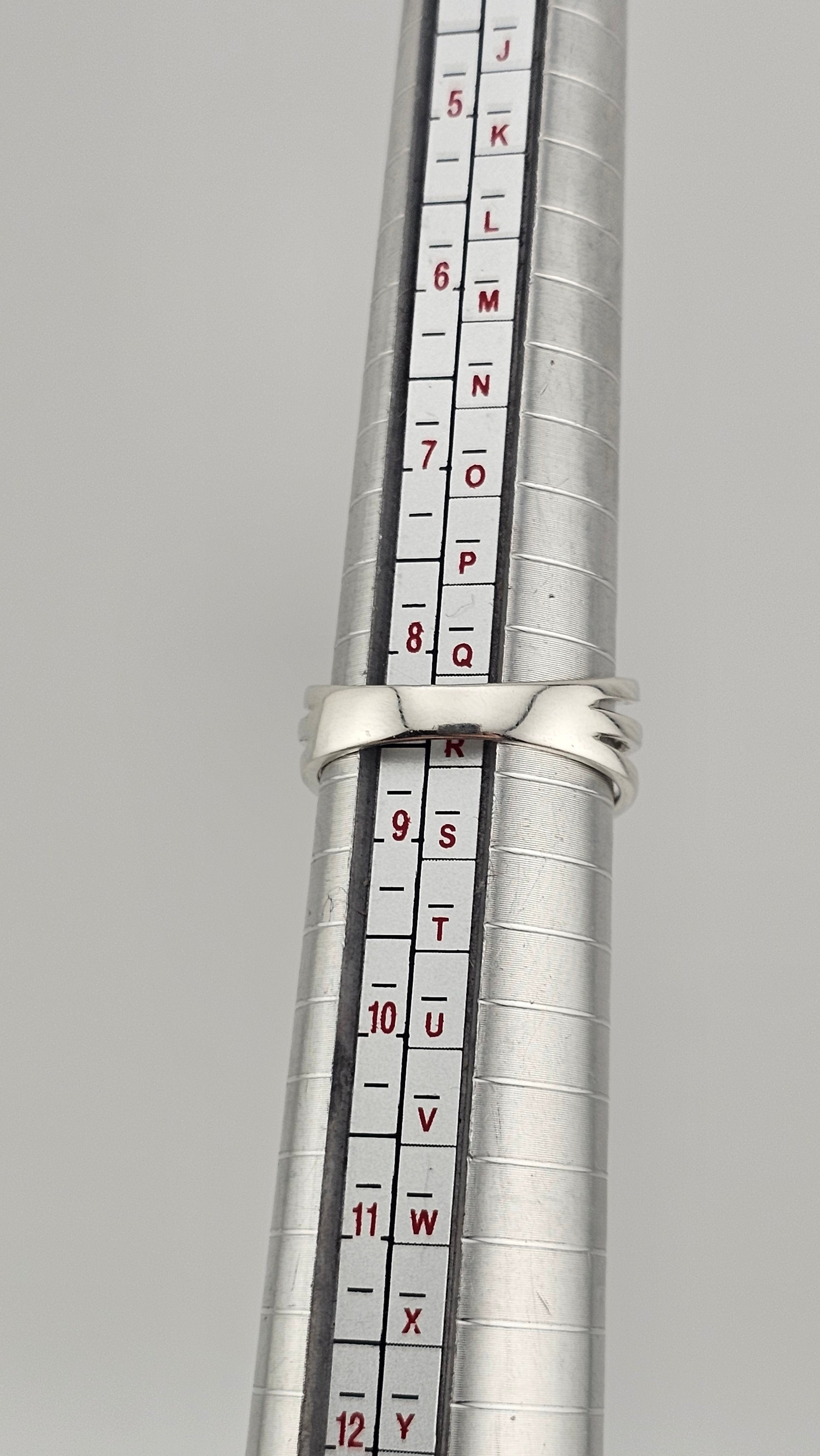 Sterling Silver Bubble Ring set with Cubic Zirconia, size Q 1/2