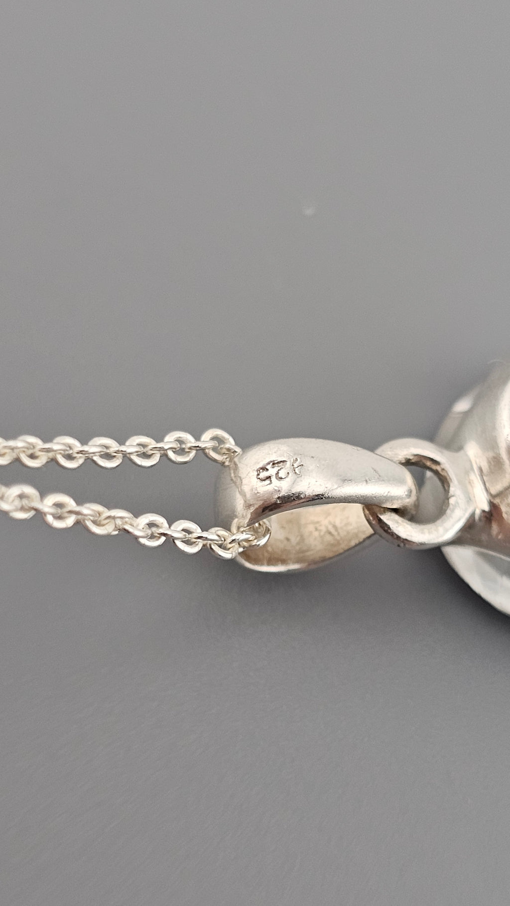 925 Sterling Silver Necklace Pendant Featuring Clear Rock Crystal