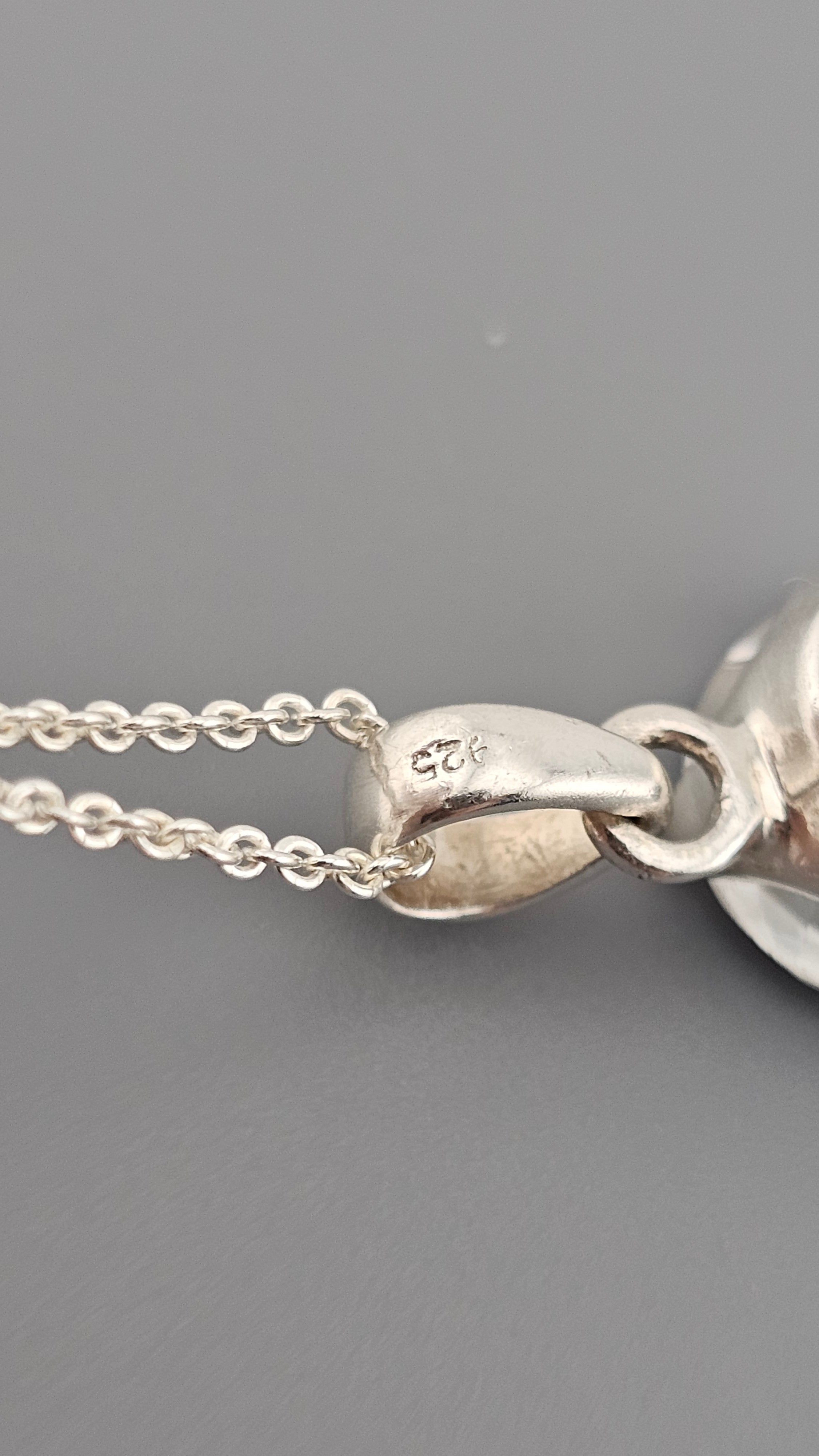 925 Sterling Silver Necklace Pendant Featuring Clear Rock Crystal