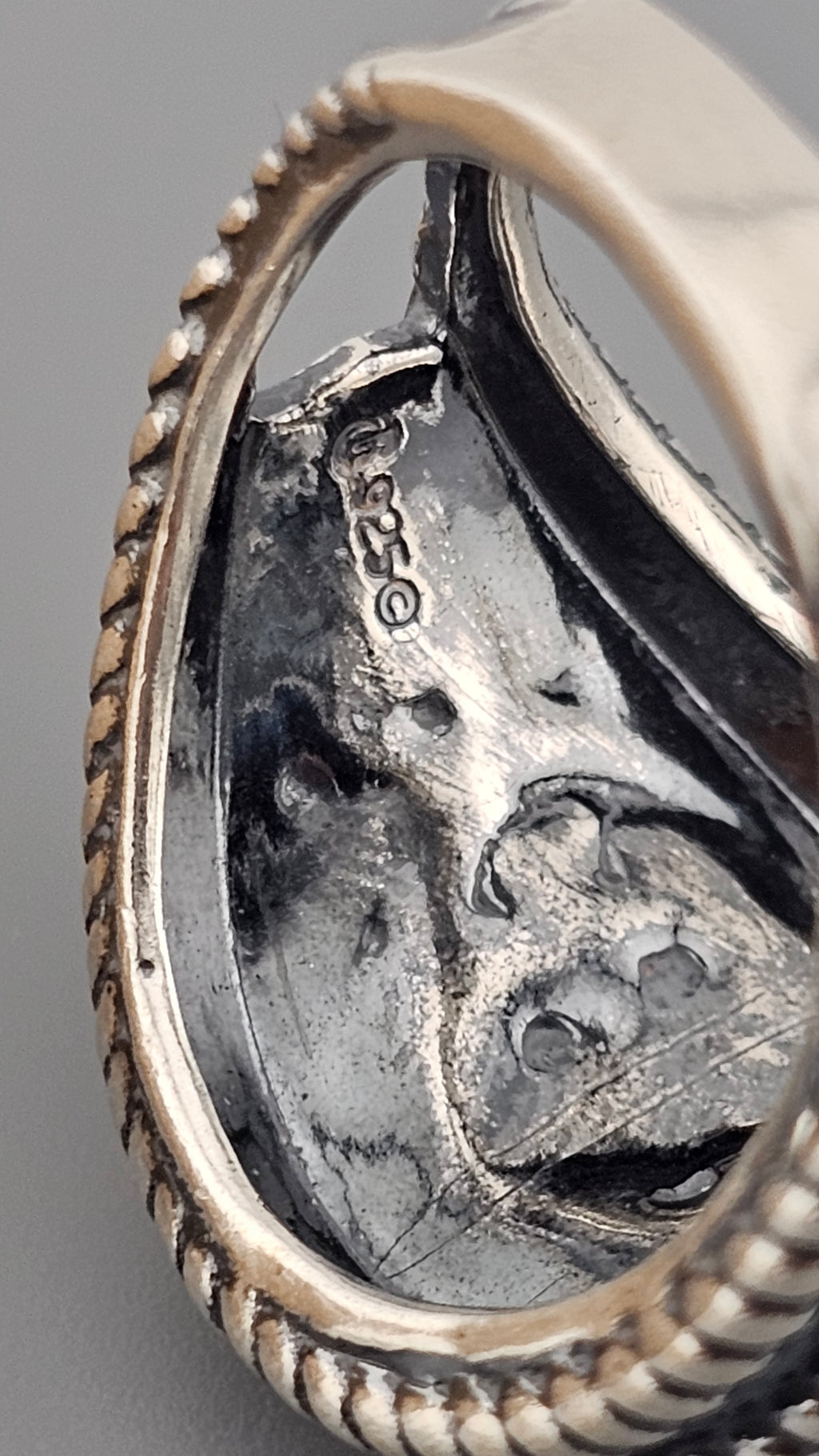 925 Sterling Silver Carolyn Pollack Wide Band Floral Ring , size P 1/2