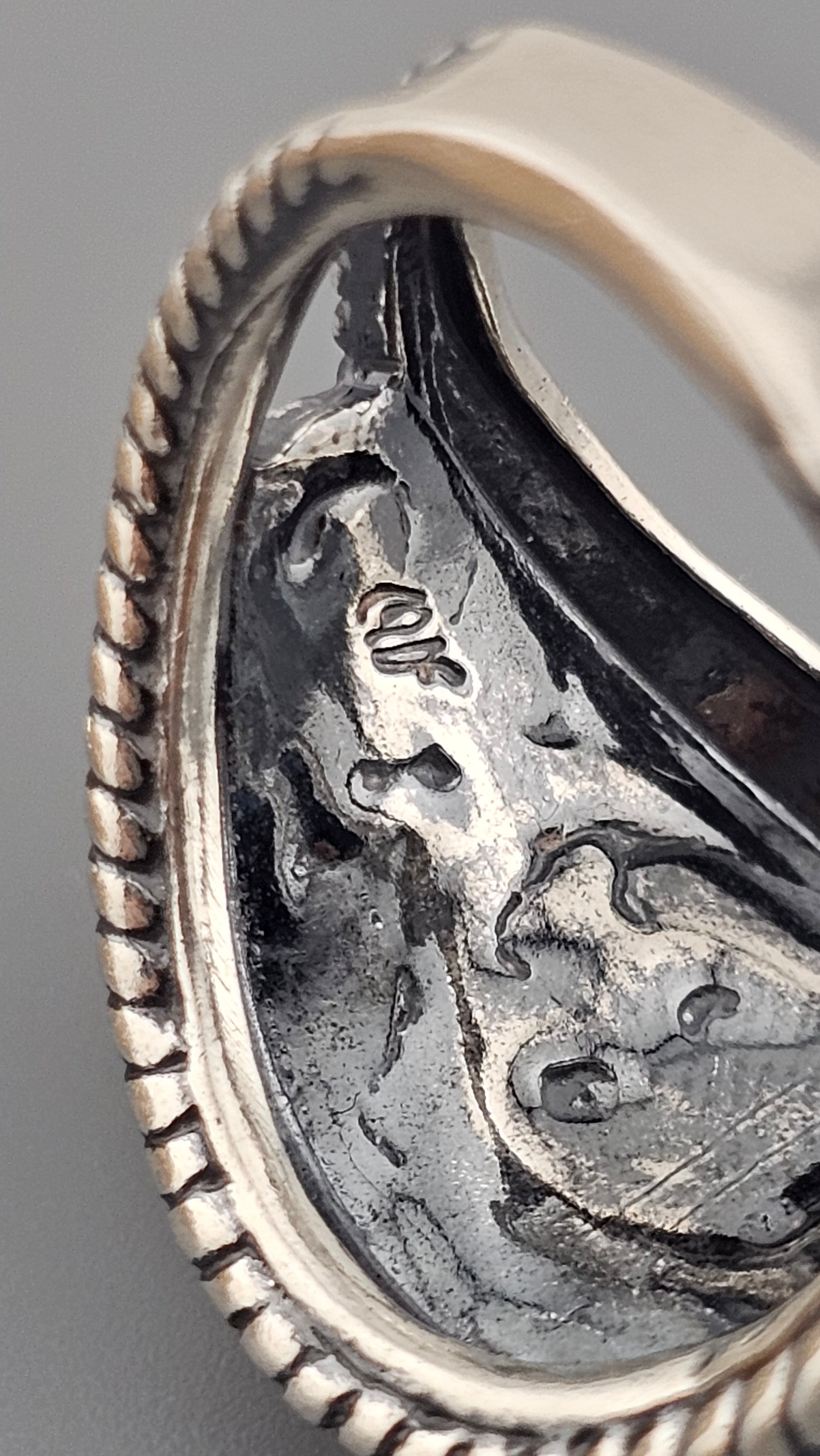 925 Sterling Silver Carolyn Pollack Wide Band Floral Ring , size P 1/2