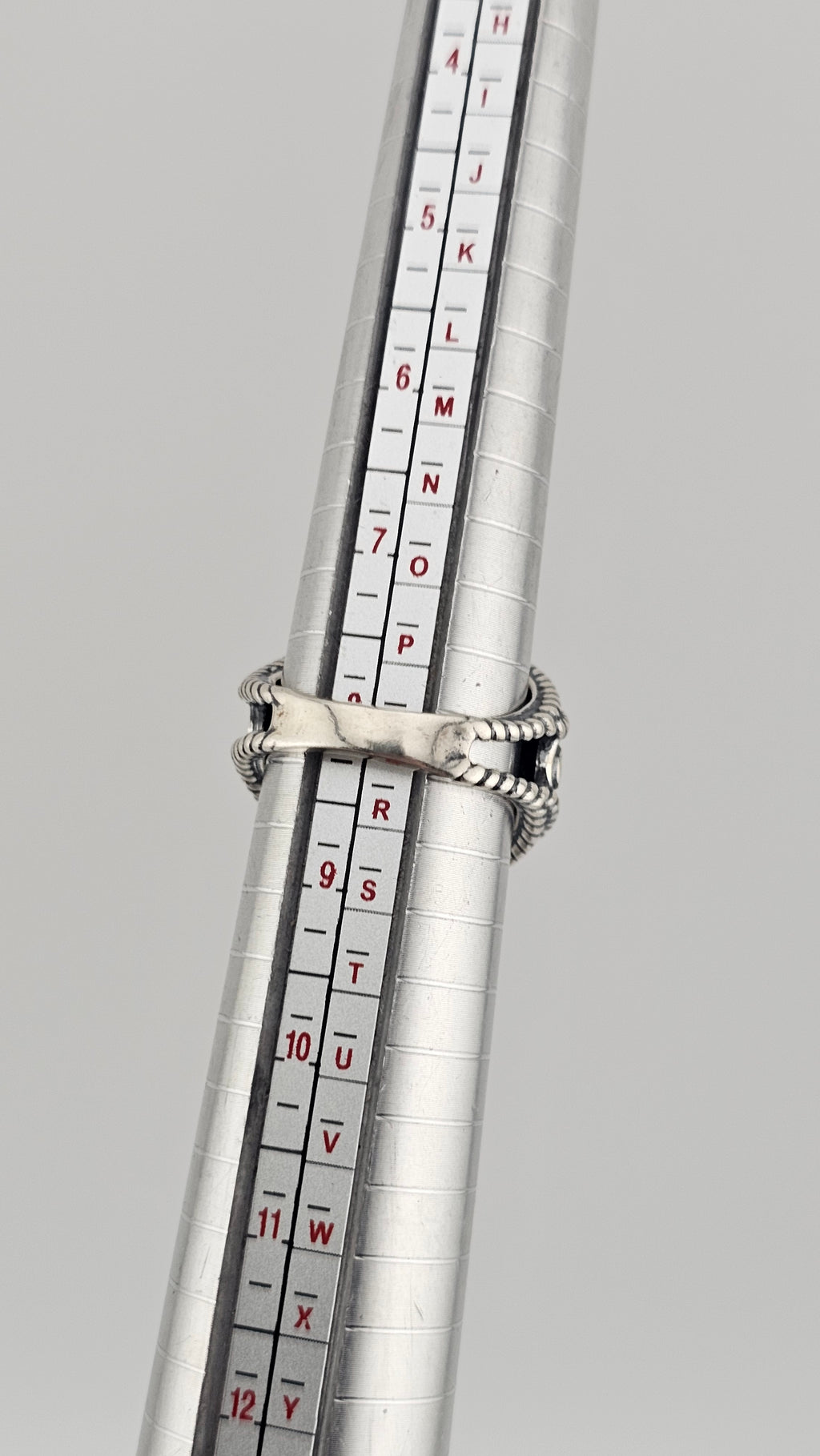 925 Sterling Silver Carolyn Pollack Wide Band Floral Ring , size P 1/2