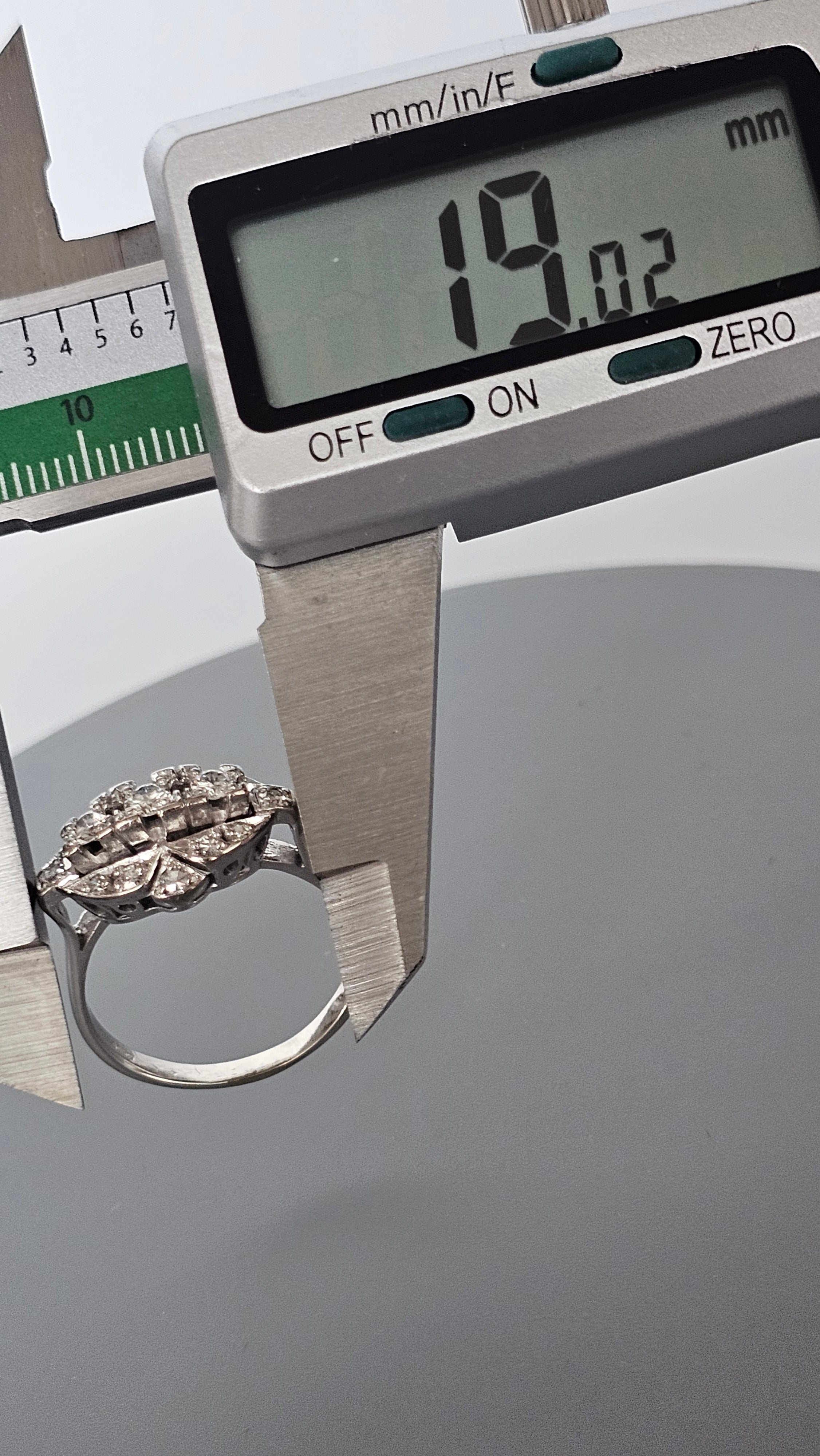 Pre-Owned Art Deco 14ct White Gold Ring Featuring 0.62ct Natural Diamonds