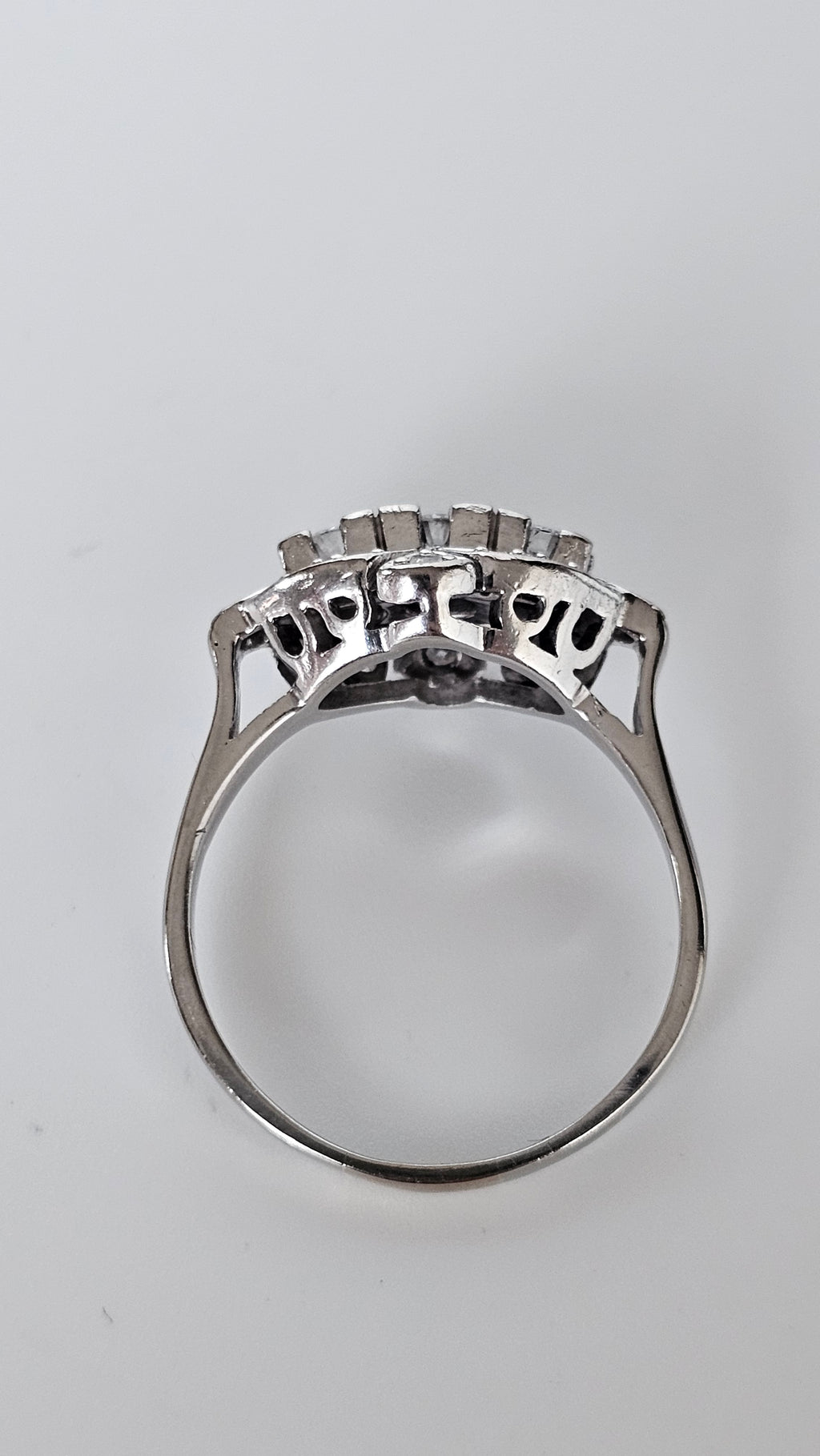 Pre-Owned Art Deco 14ct White Gold Ring Featuring 0.62ct Natural Diamonds