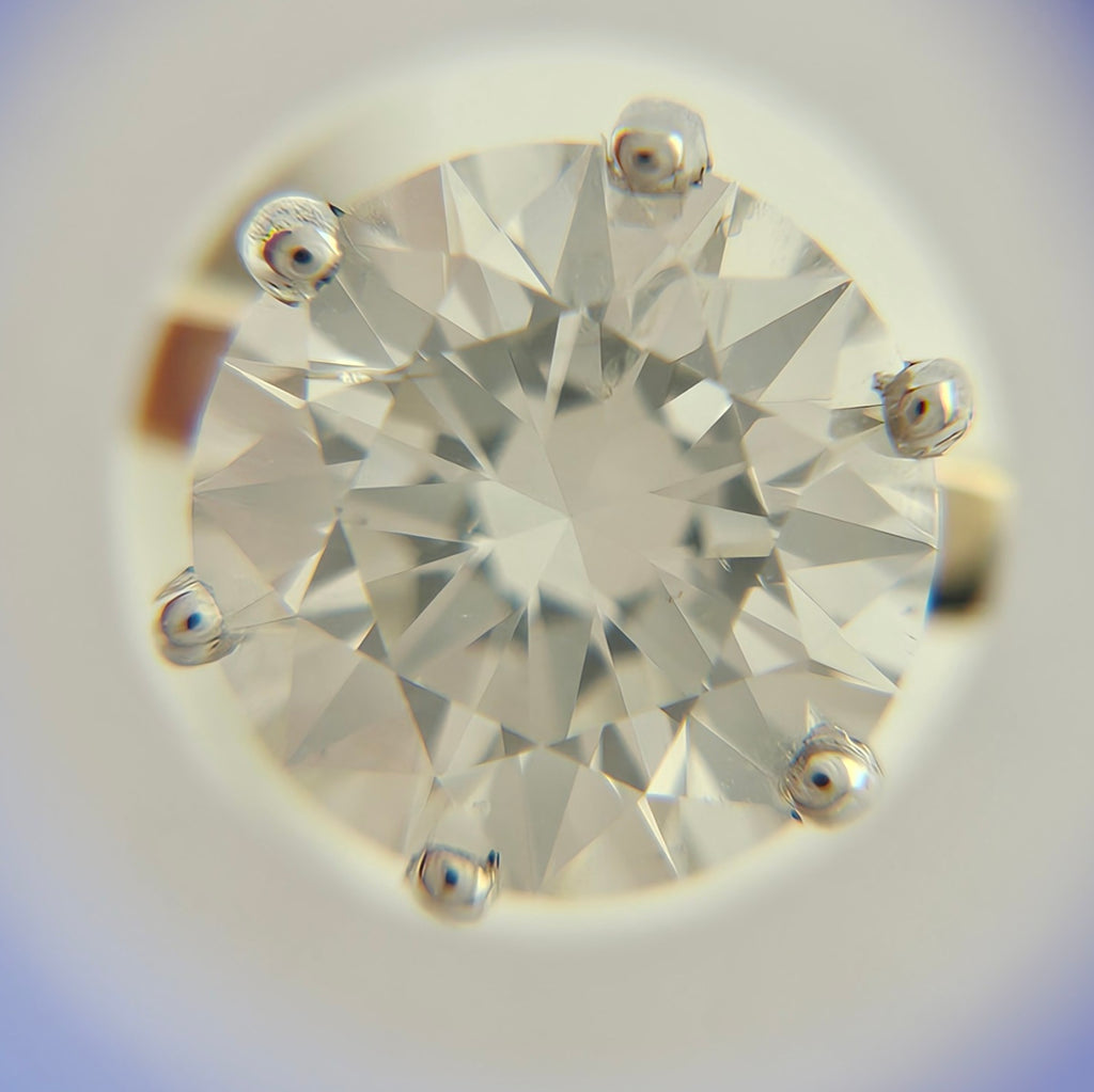 14ct Yellow Gold Solitaire Ring Set With 2.02ct Brilliant Cut Natural Diamond, Size Q