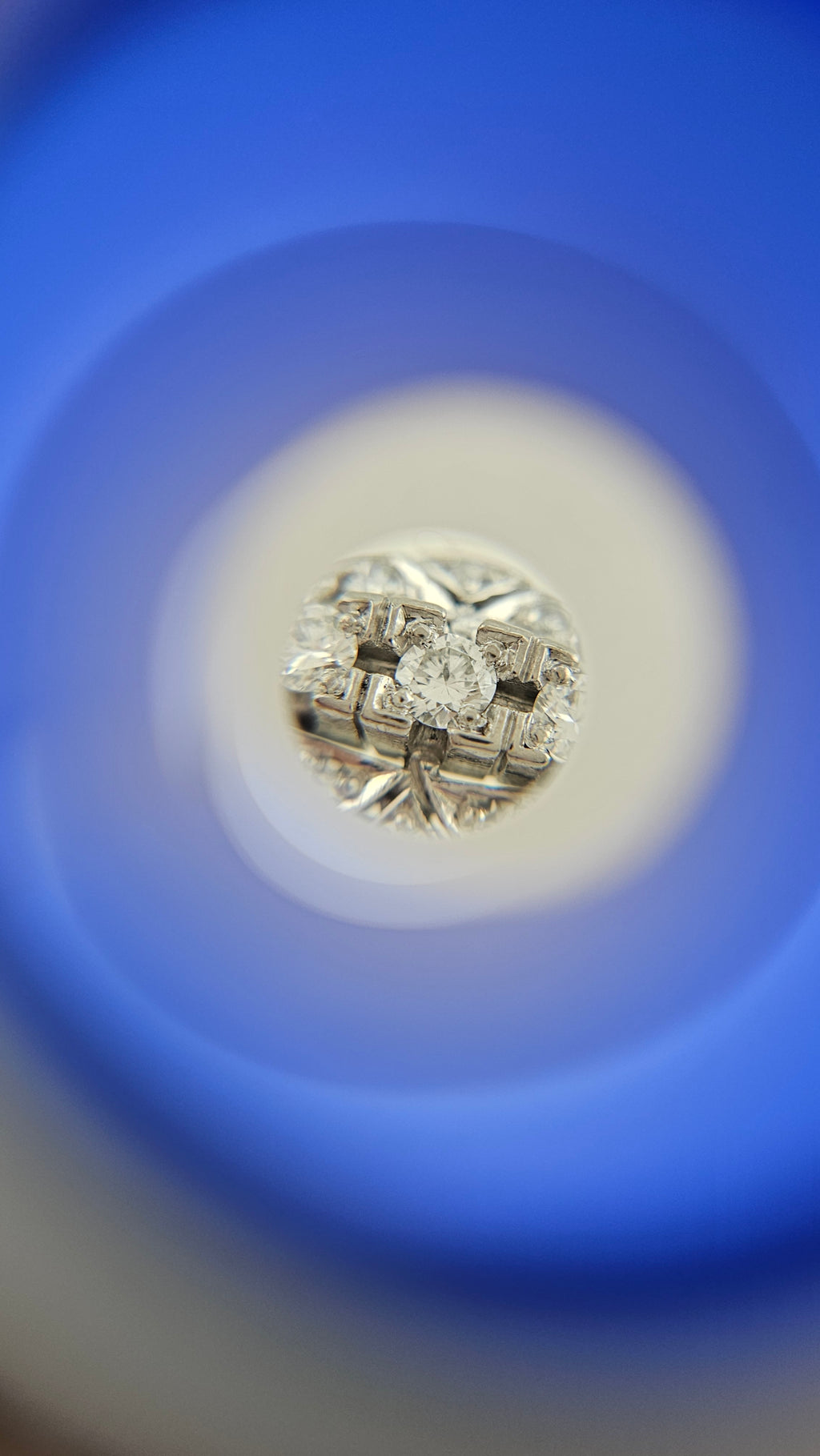 Pre-Owned Art Deco 14ct White Gold Ring Featuring 0.62ct Natural Diamonds