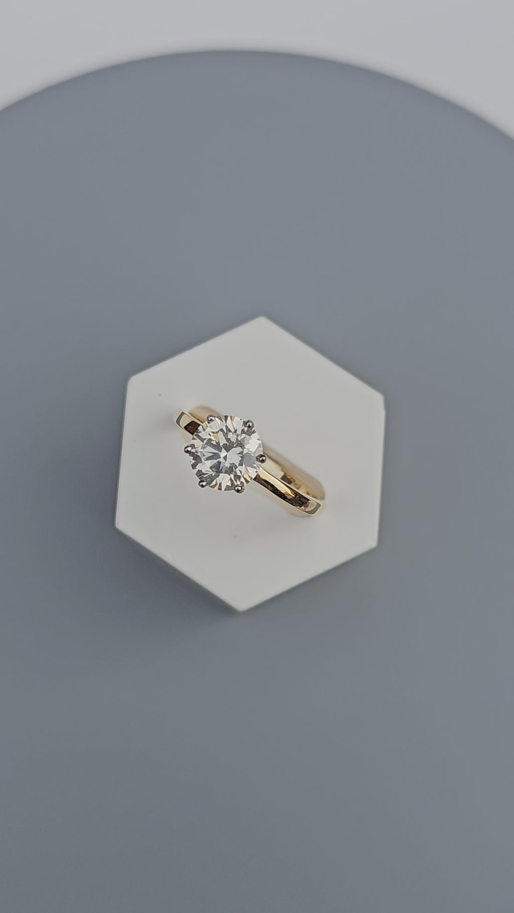 14ct Yellow Gold Solitaire Ring Set With 2.02ct Brilliant Cut Natural Diamond, Size Q